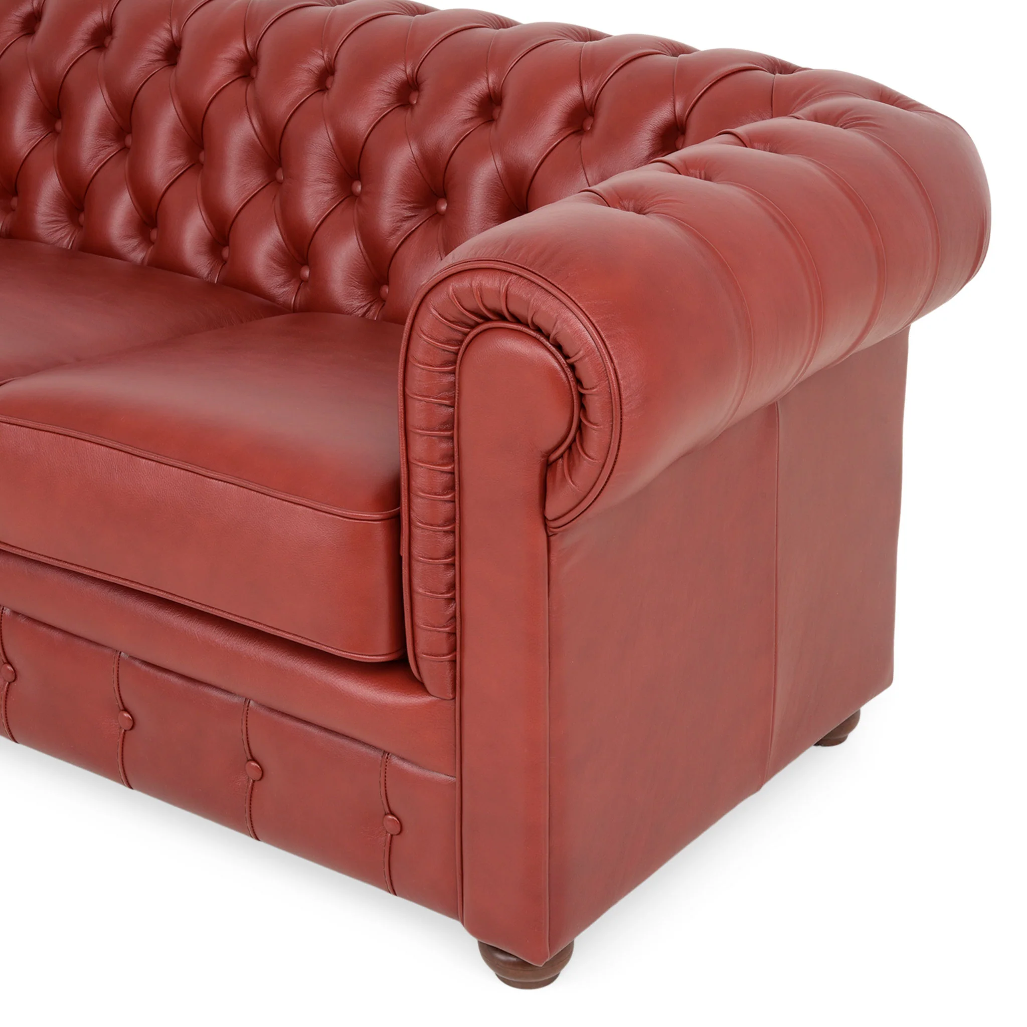 CHESTERFIELD Canapea 3 locuri, piele - Image 5