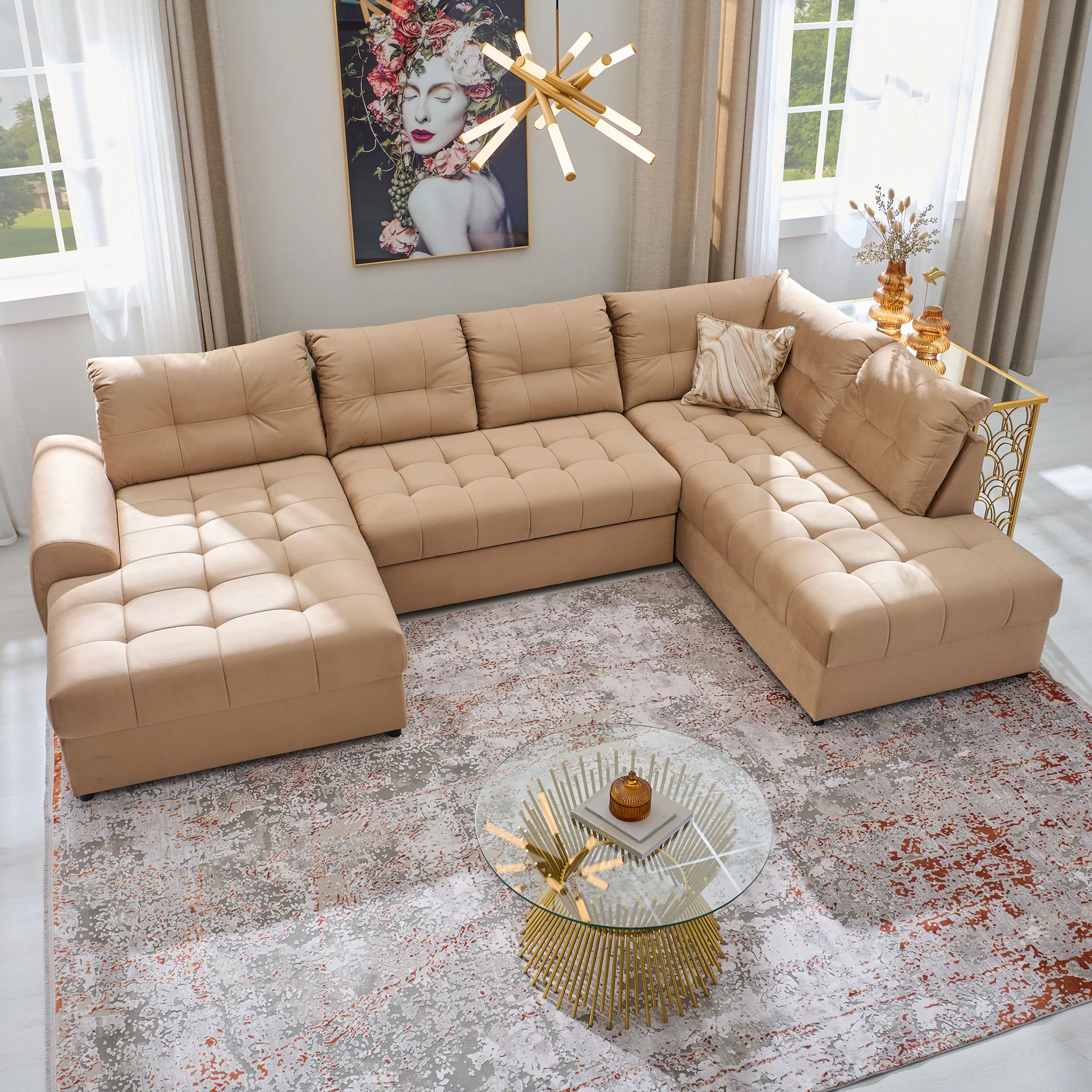 CLOUD Colțar extensibil, șezlong stânga/dreapta, stofă - Image 129