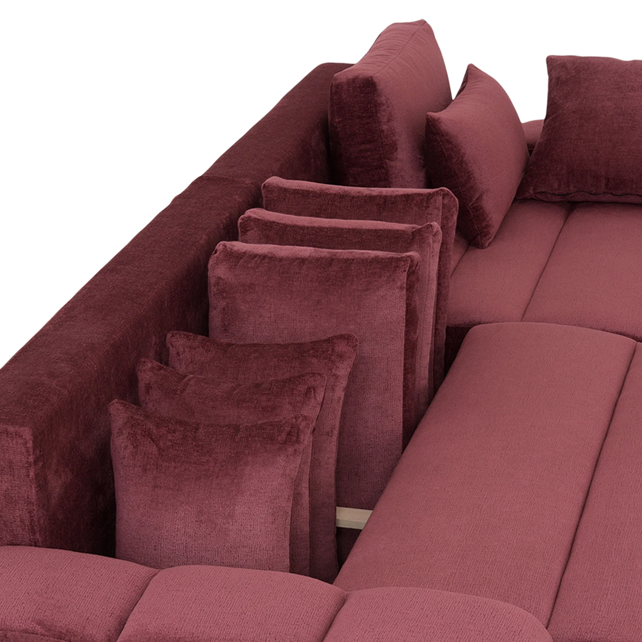 LOUNGE Colțar extensibil cu șezlong interschimbabil, stofă - Image 15