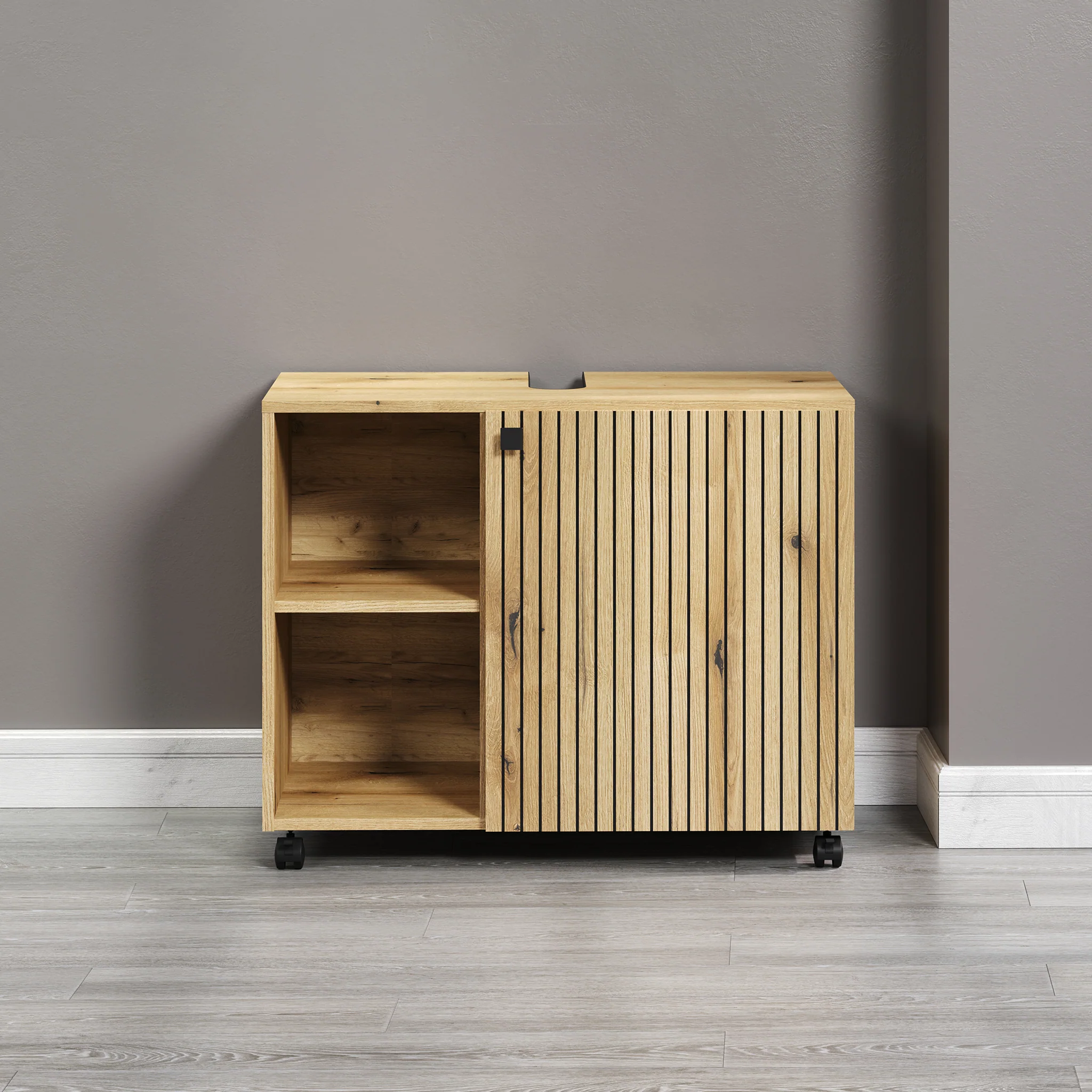 PURE BLISS Set mobilier baie, coloană 2 uși, mască lavoar, oglindă, dulap baie - Image 7