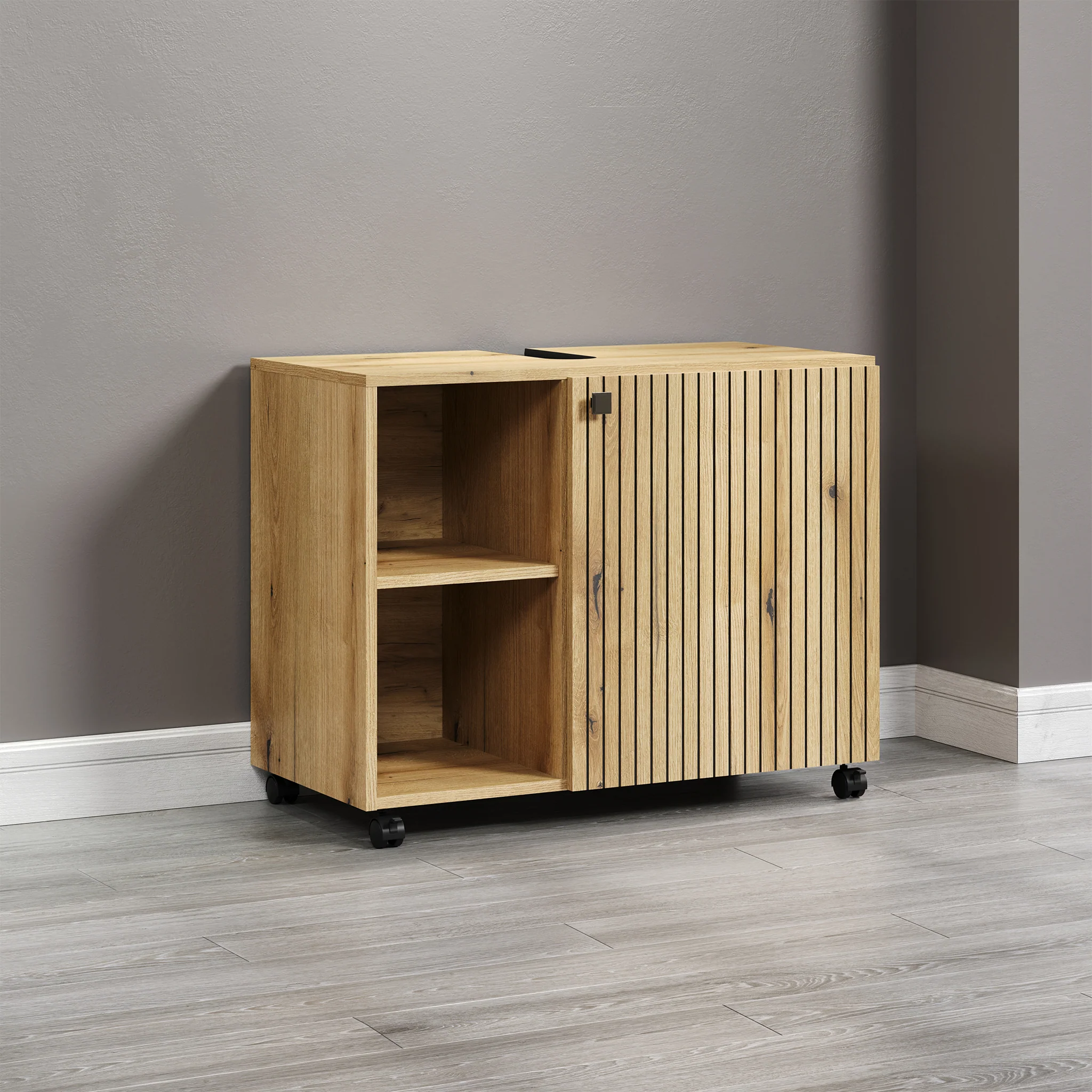 PURE BLISS Set mobilier baie, coloană 2 uși, mască lavoar, oglindă, dulap baie - Image 9