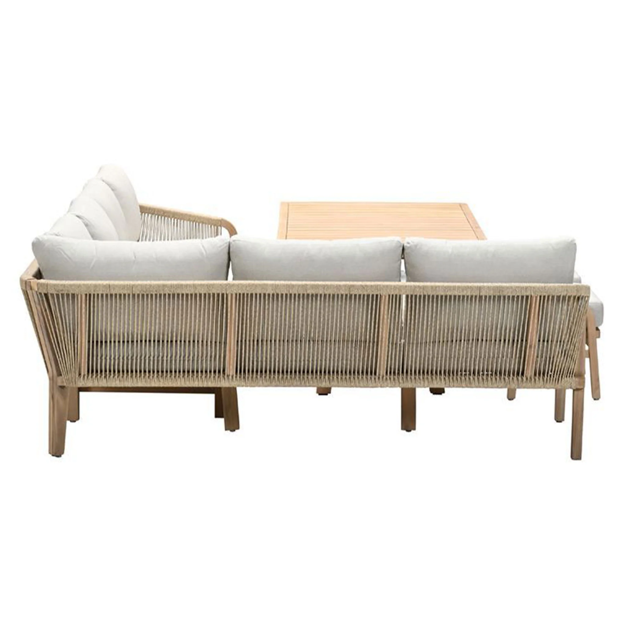 RIMINI Set mobilier terasă/grădină, colțar 2 piese, 2 taburete, masă - Image 5