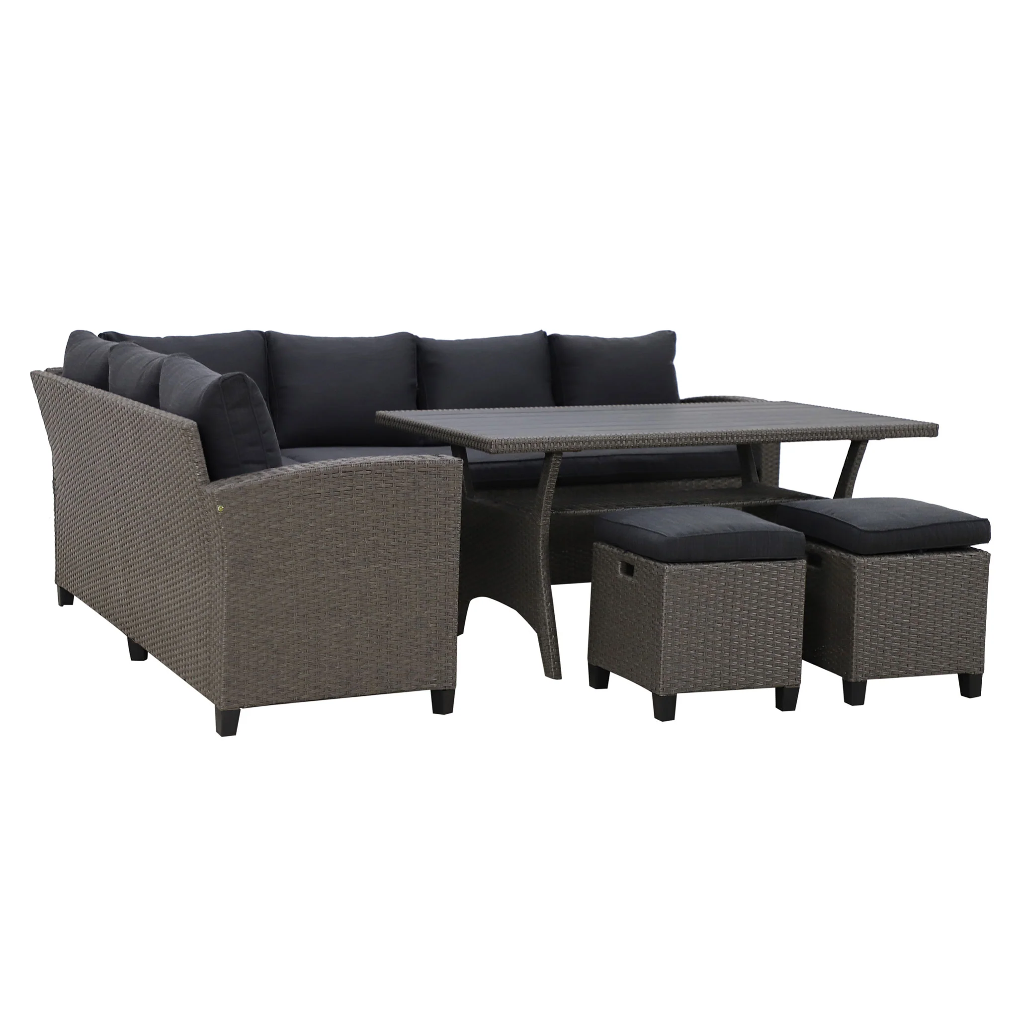 BAXTER Set mobilier terasă/gădină, colțar, masă, 2 taburete - Image 17