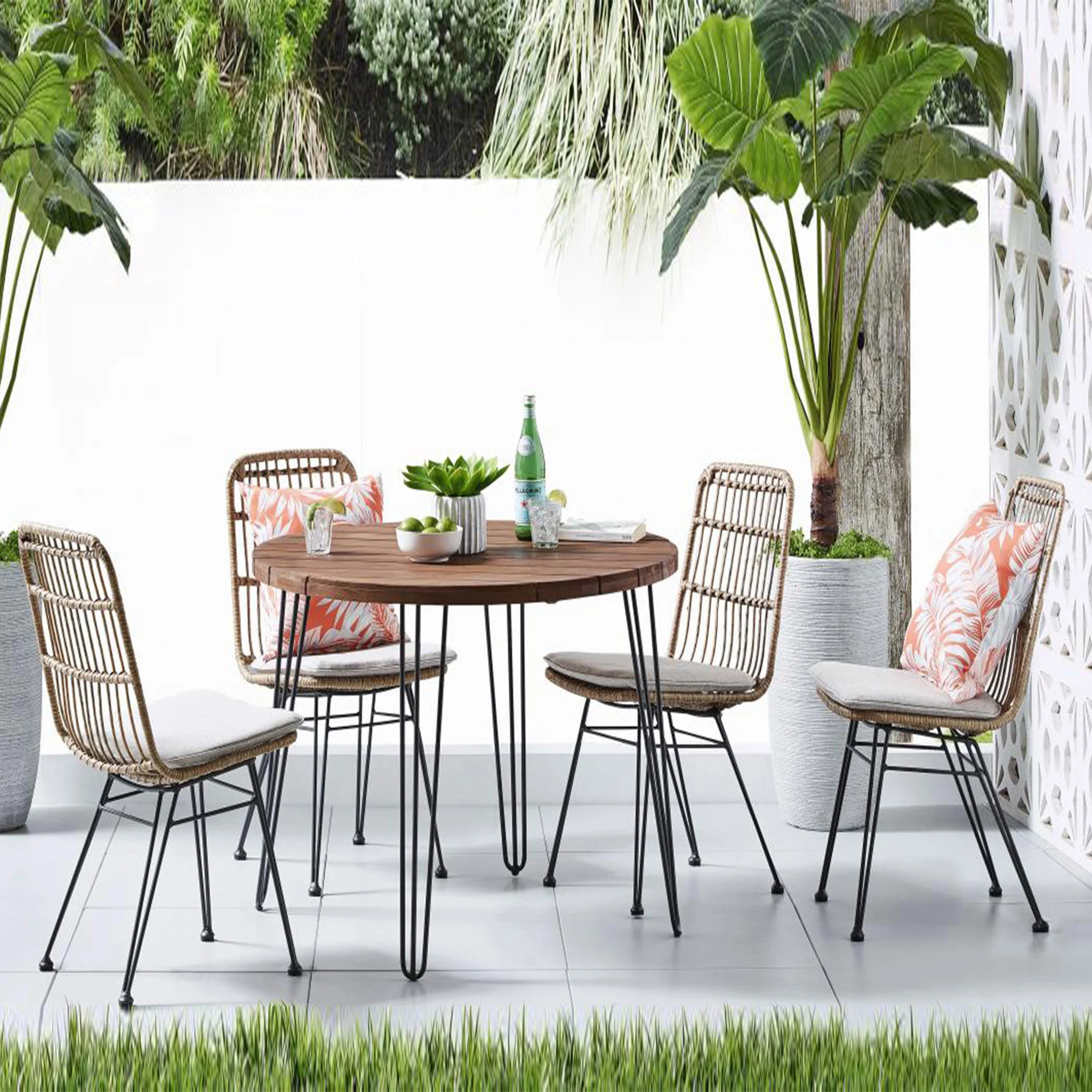 CHARLOTTE Set mobilier terasă/grădină, 4 scaune și masă bar - Image 2