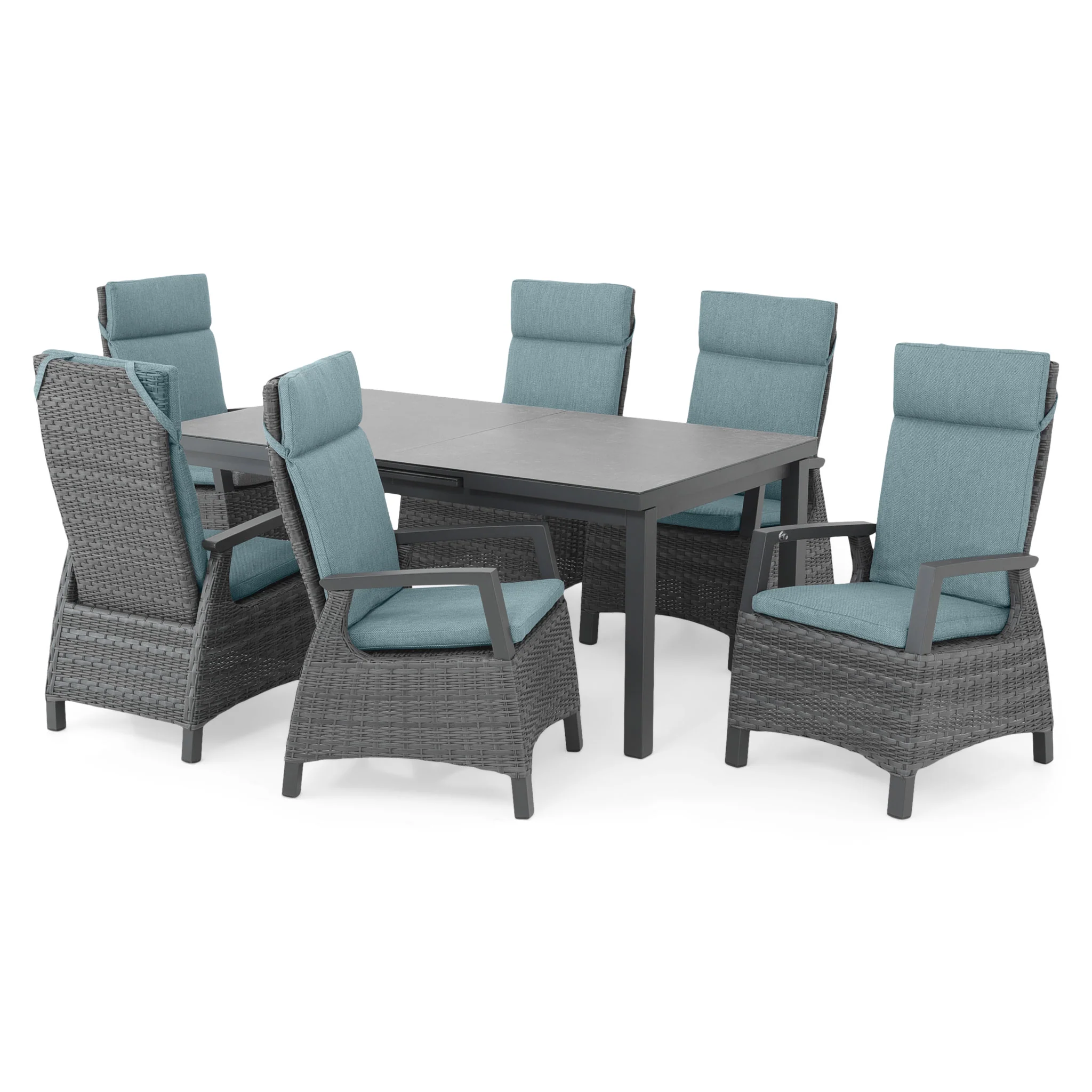BAKU Set mobilier terasă/grădină, 6 scaune și masă extensibilă - Image 43