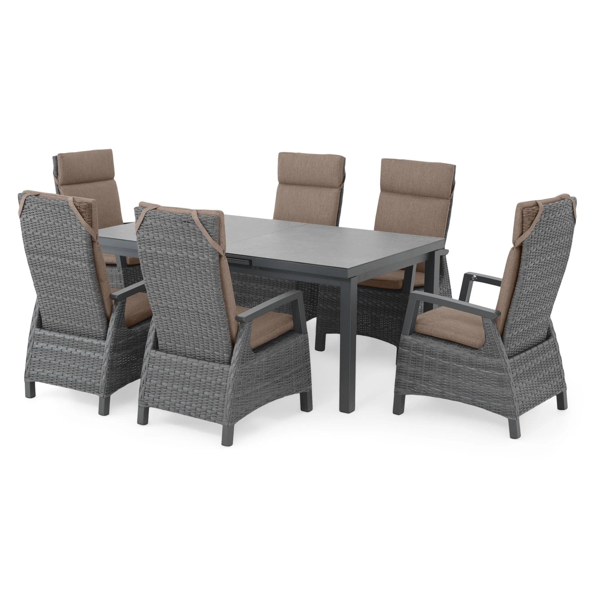 BAKU Set mobilier terasă/grădină, 6 scaune și masă extensibilă - Image 48