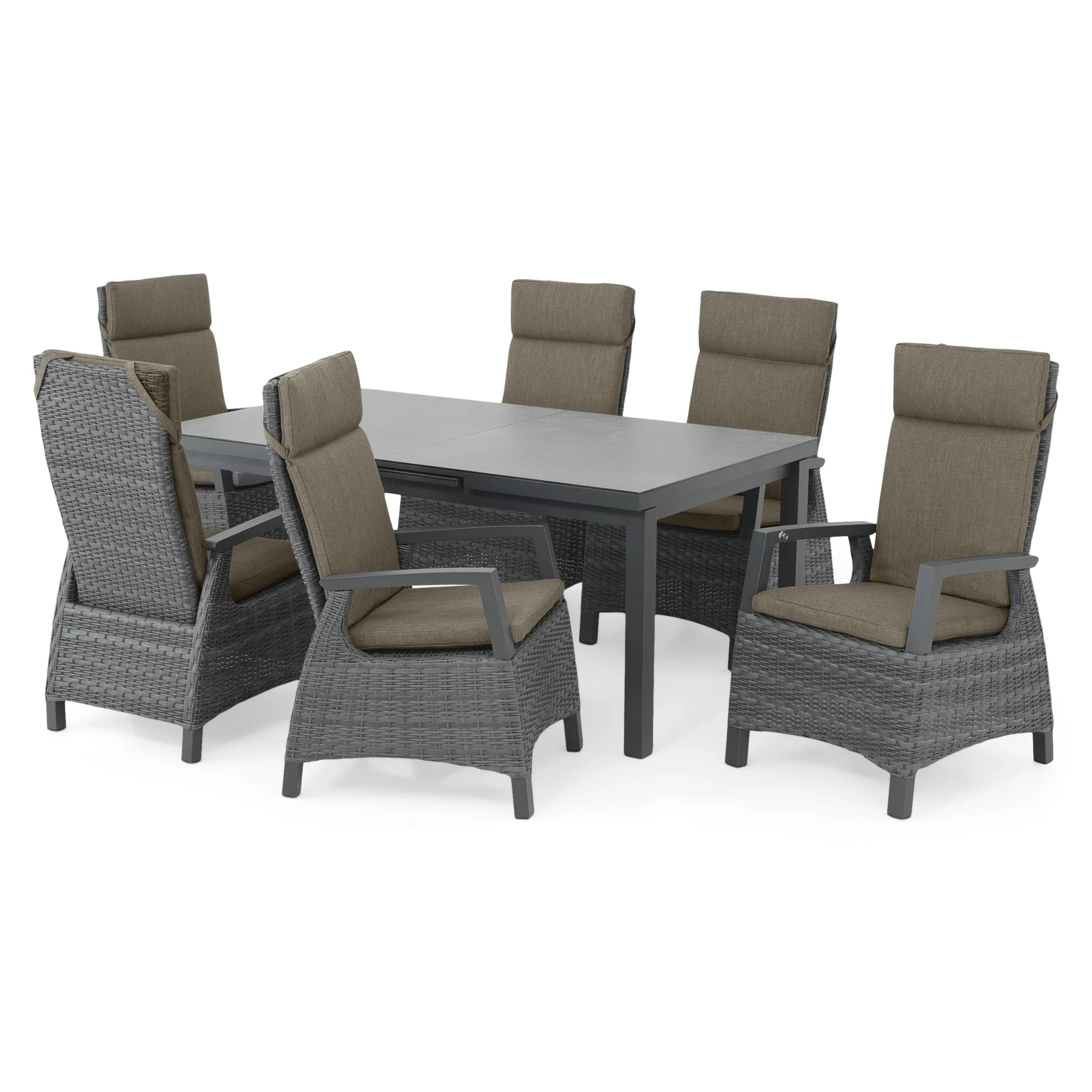 BAKU Set mobilier terasă/grădină, 6 scaune și masă extensibilă - Image 52