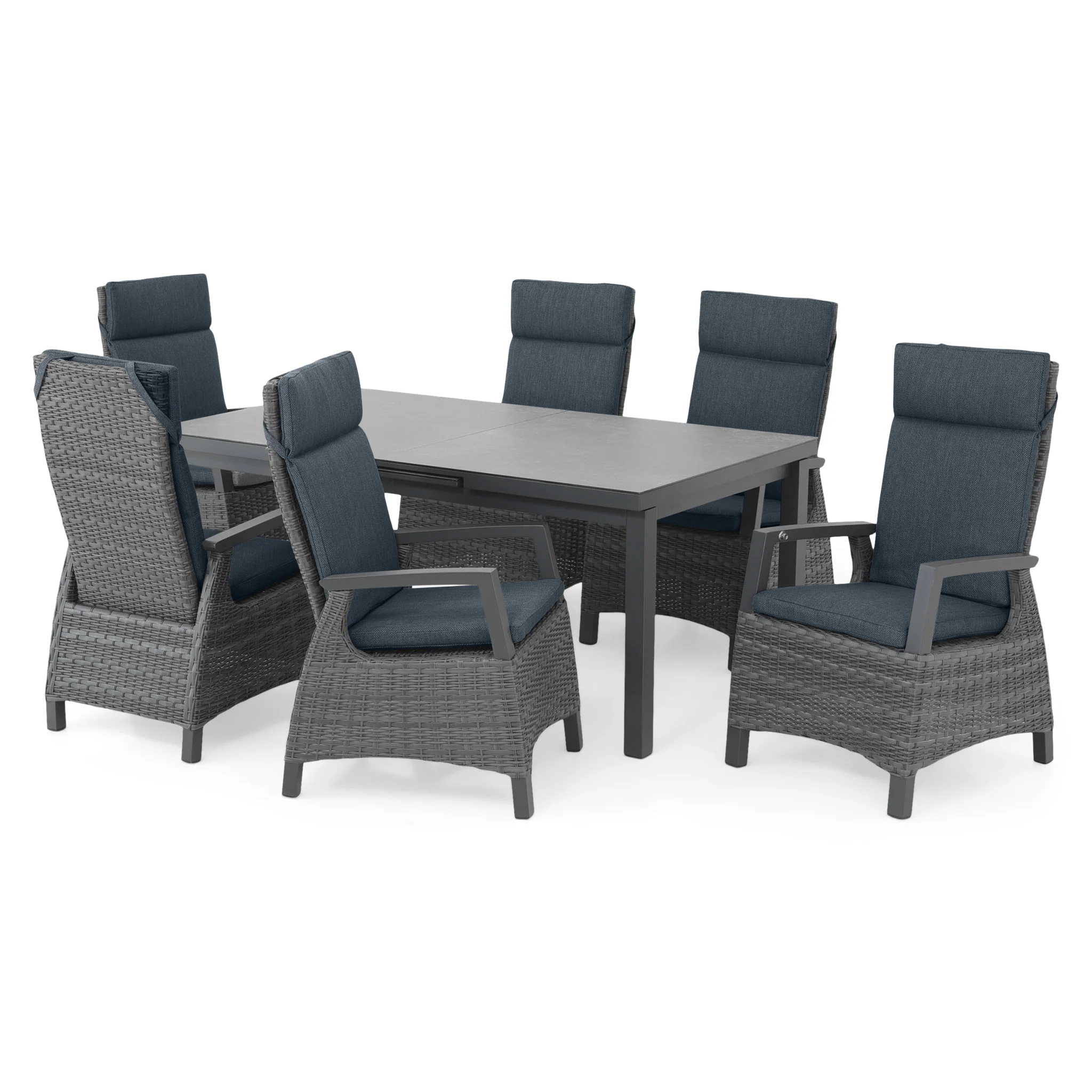 BAKU Set mobilier terasă/grădină, 6 scaune și masă extensibilă - Image 55