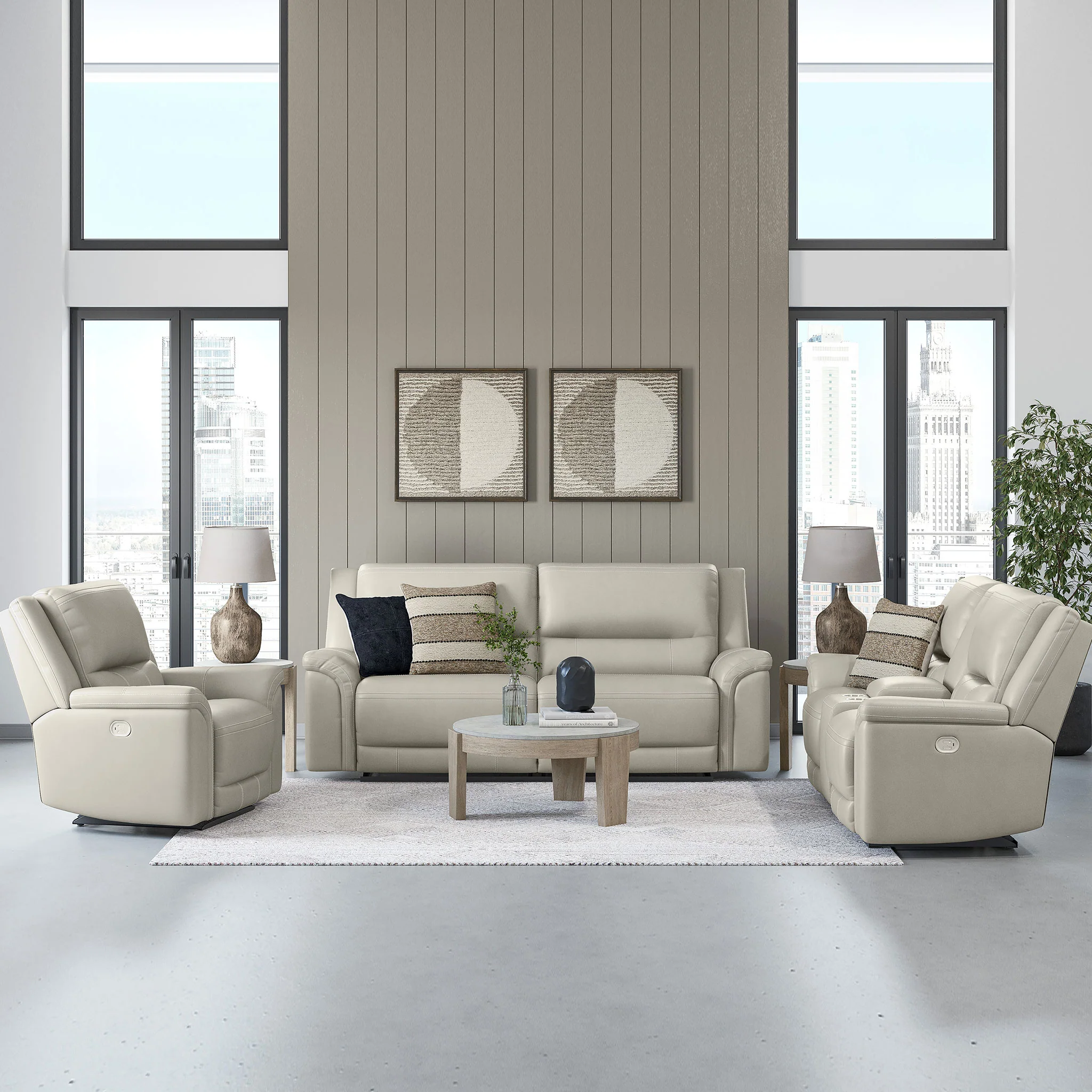 SUNNERST Fotoliu, recliner electric, piele - Image 4