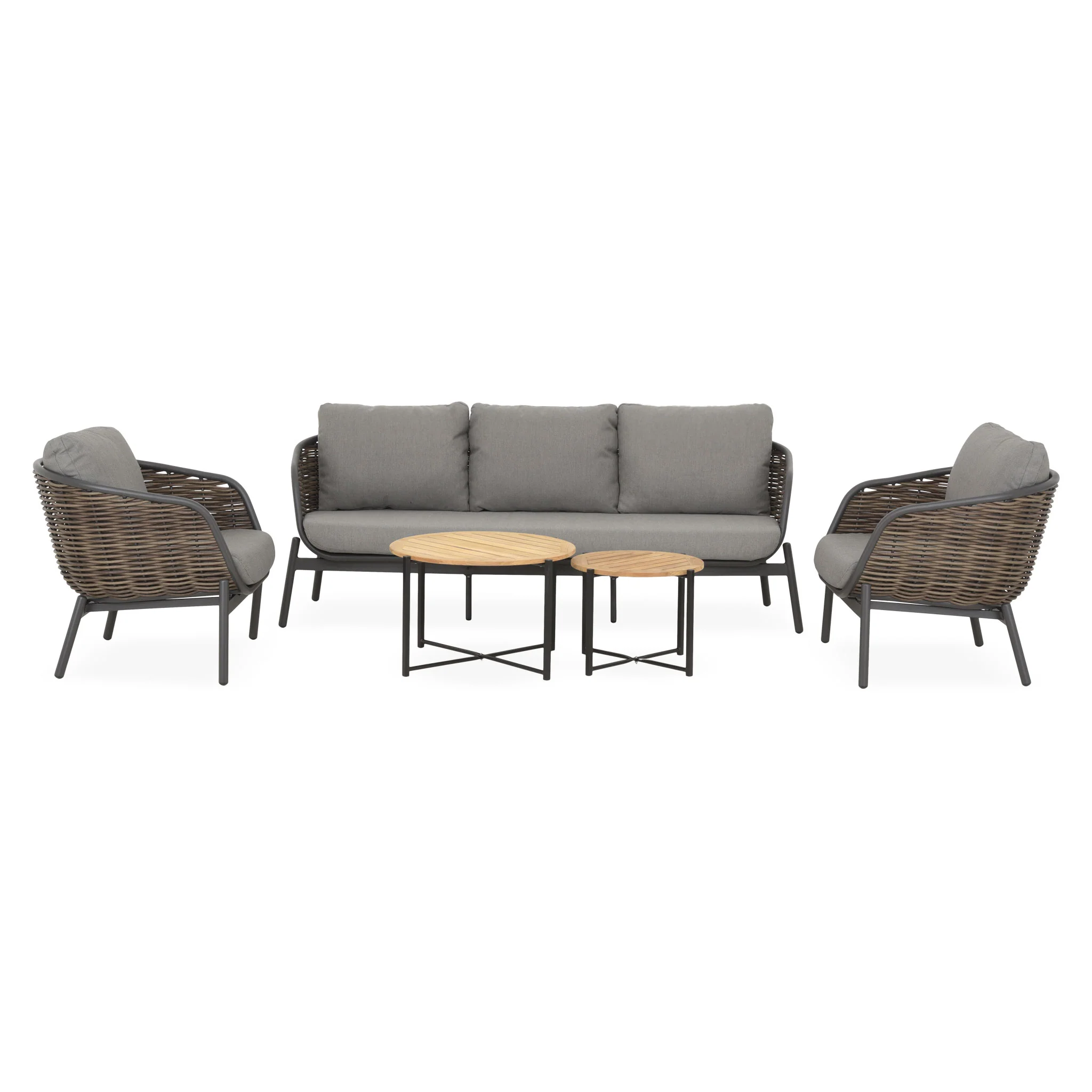 BARI/ROCHELLE Set mobilier terasă/grădină, canapea, 2 fotolii, 2 măsuțe