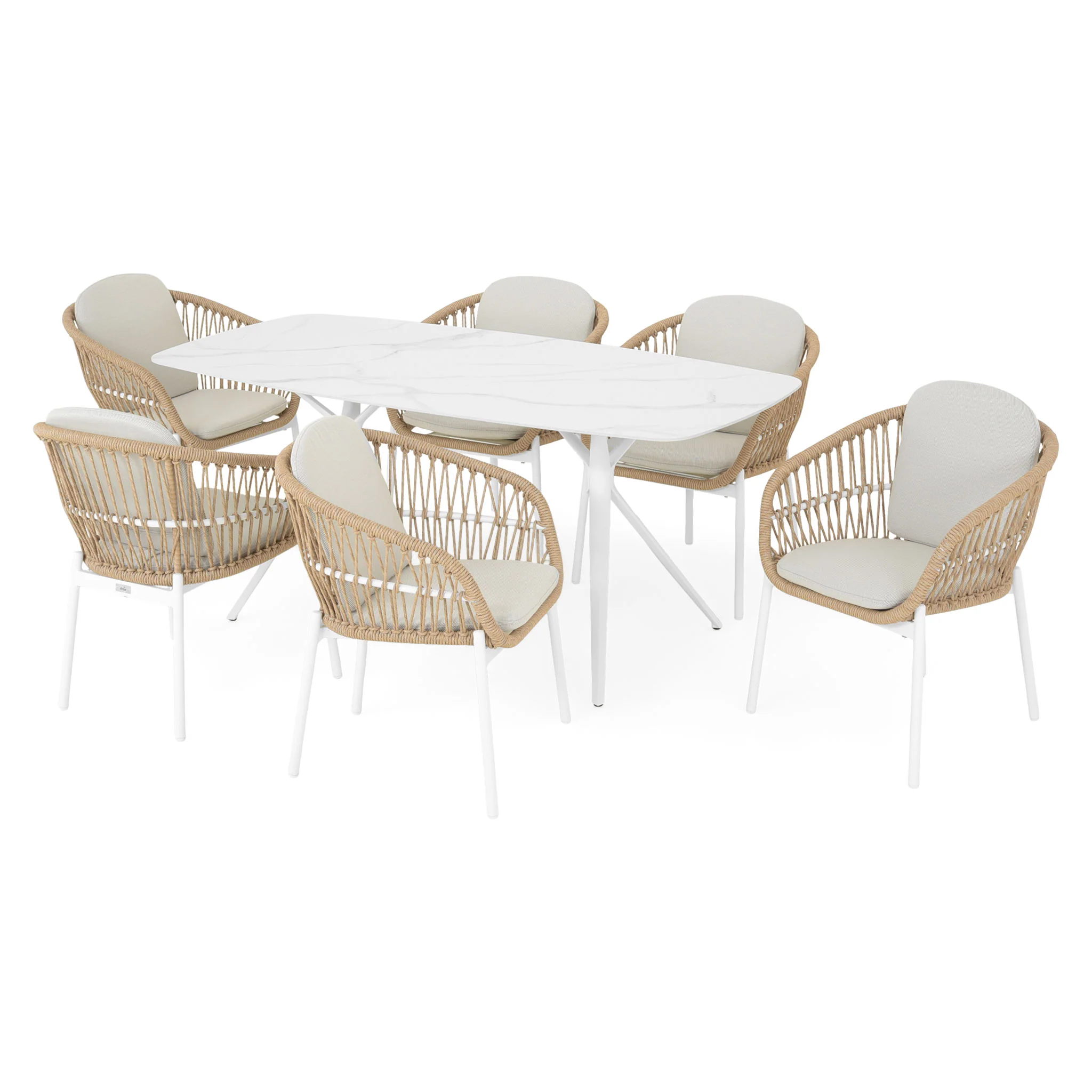 BARI Set mobilier terasă/grădină, 6 scaune și masă - Image 5