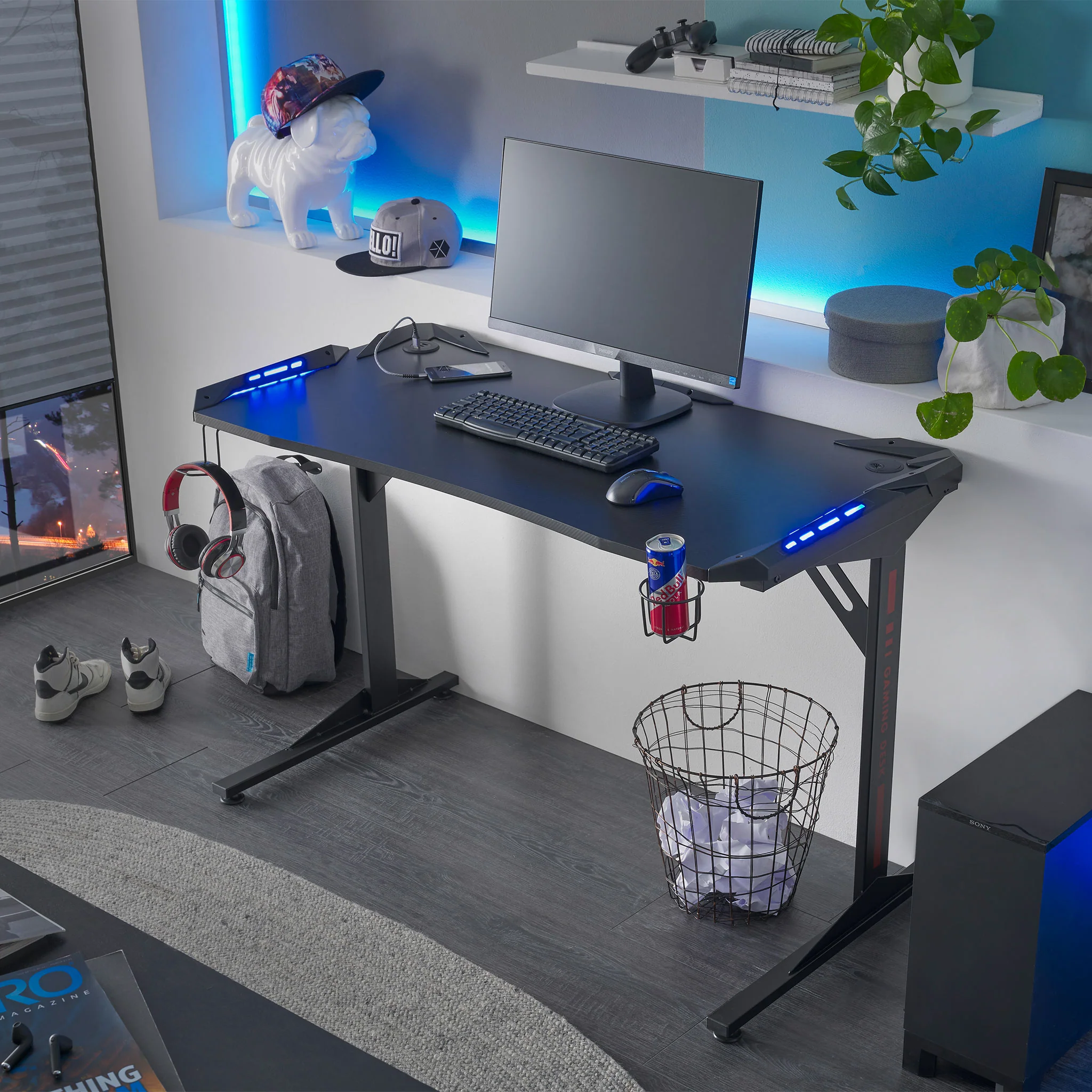RACING Birou gaming cu LED-uri - Image 4