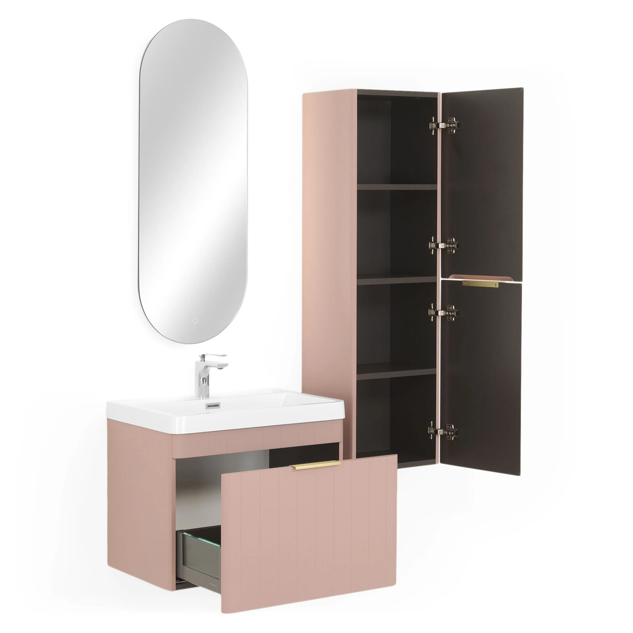 BLOOM/GALA Set mobilier baie, mască lavoar, lavoar, oglindă și dulap suspendat - Image 5