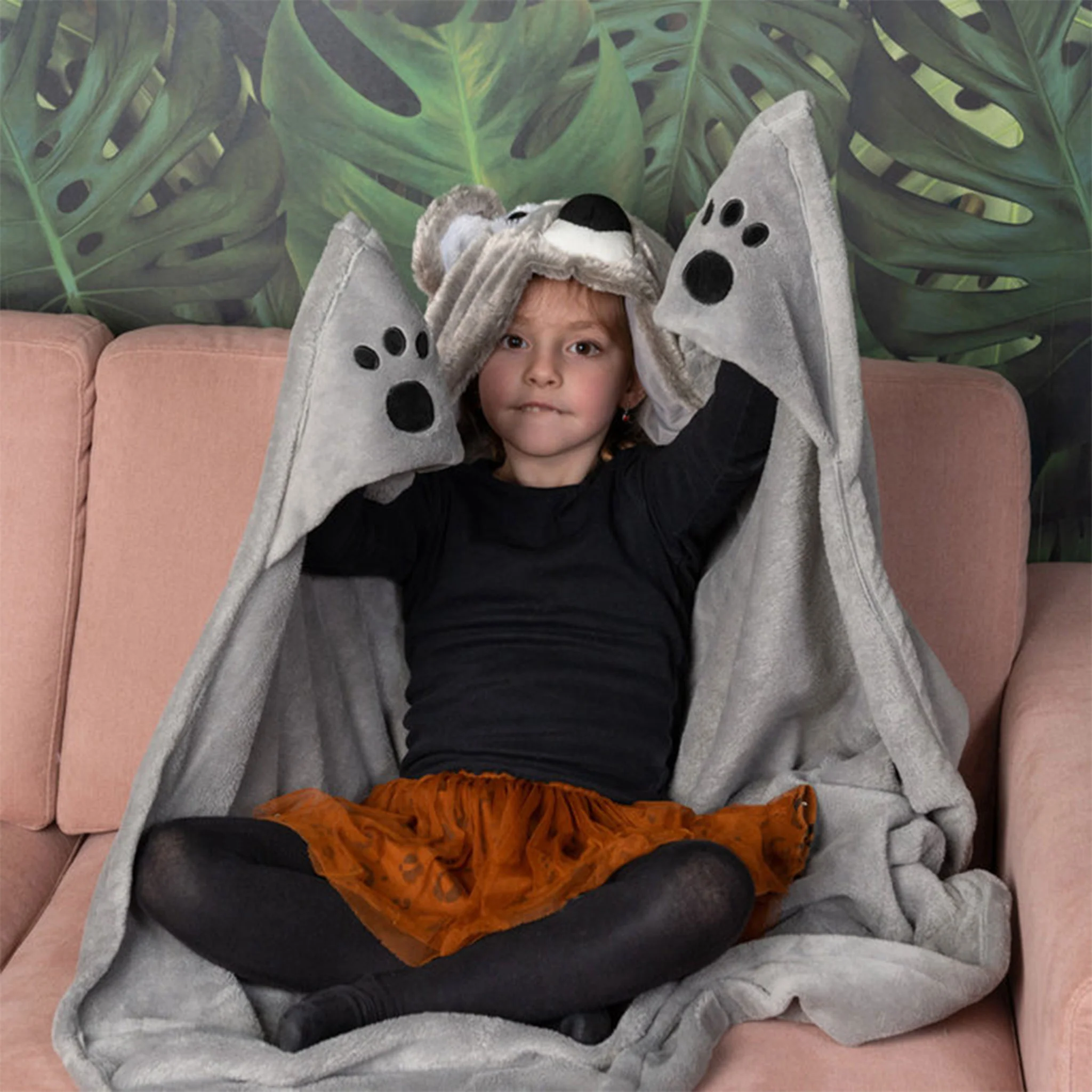 FUNNY KOALA Pled cu glugă copii, 100x130cm - Image 3