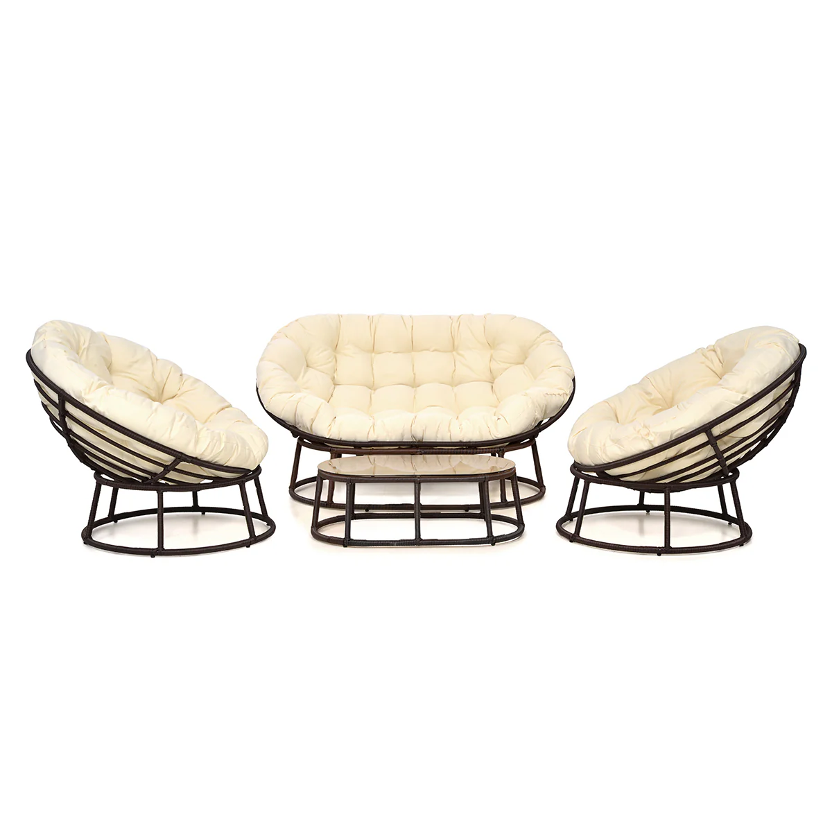 PAPASANS Set mobilier terasă/grădină, 2 fotolii, canapea și măsuță - Image 10