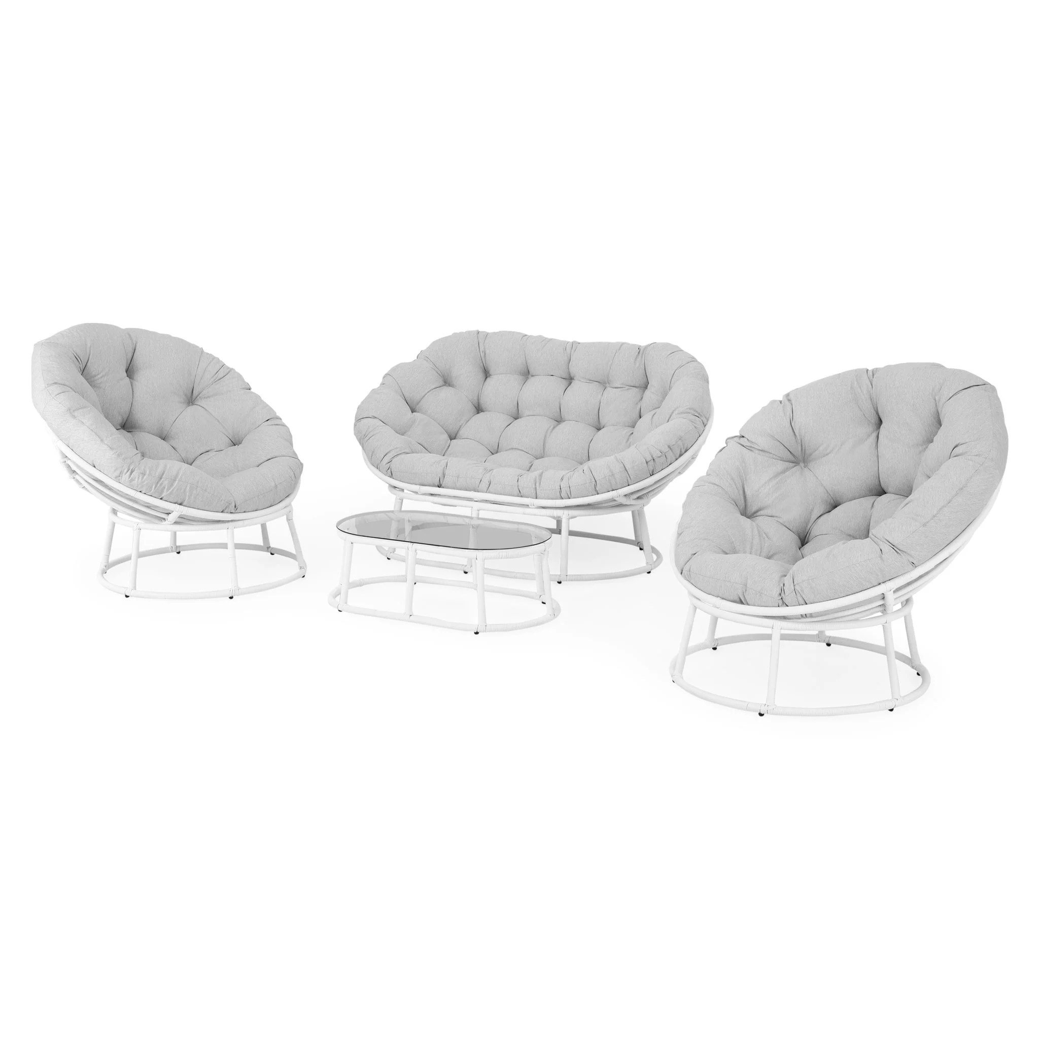 PAPASANS Set mobilier terasă/grădină, 2 fotolii, canapea și măsuță - Image 3