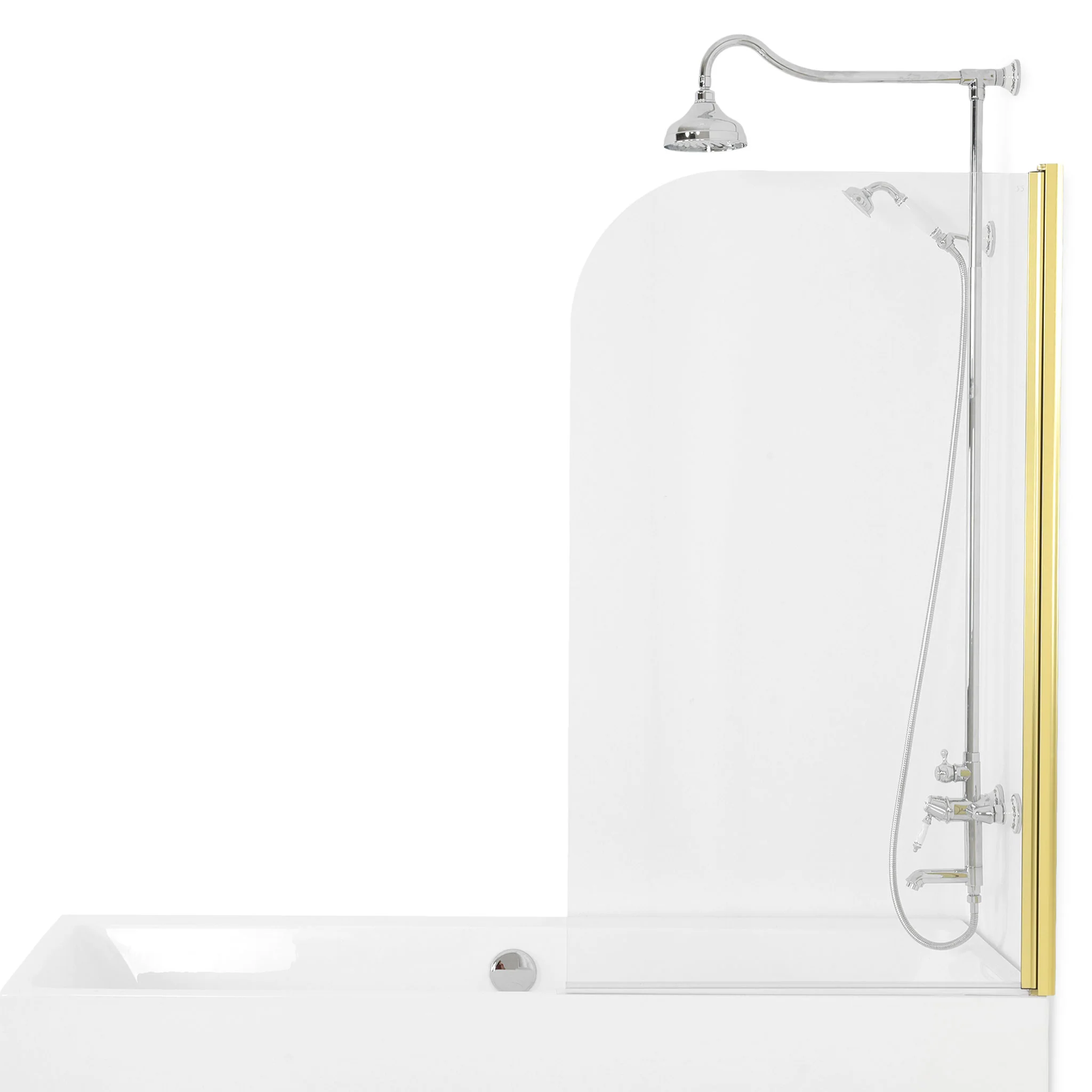CORAM Paravan cadă, 80x135 cm, 1 element, sticlă clară - Image 17
