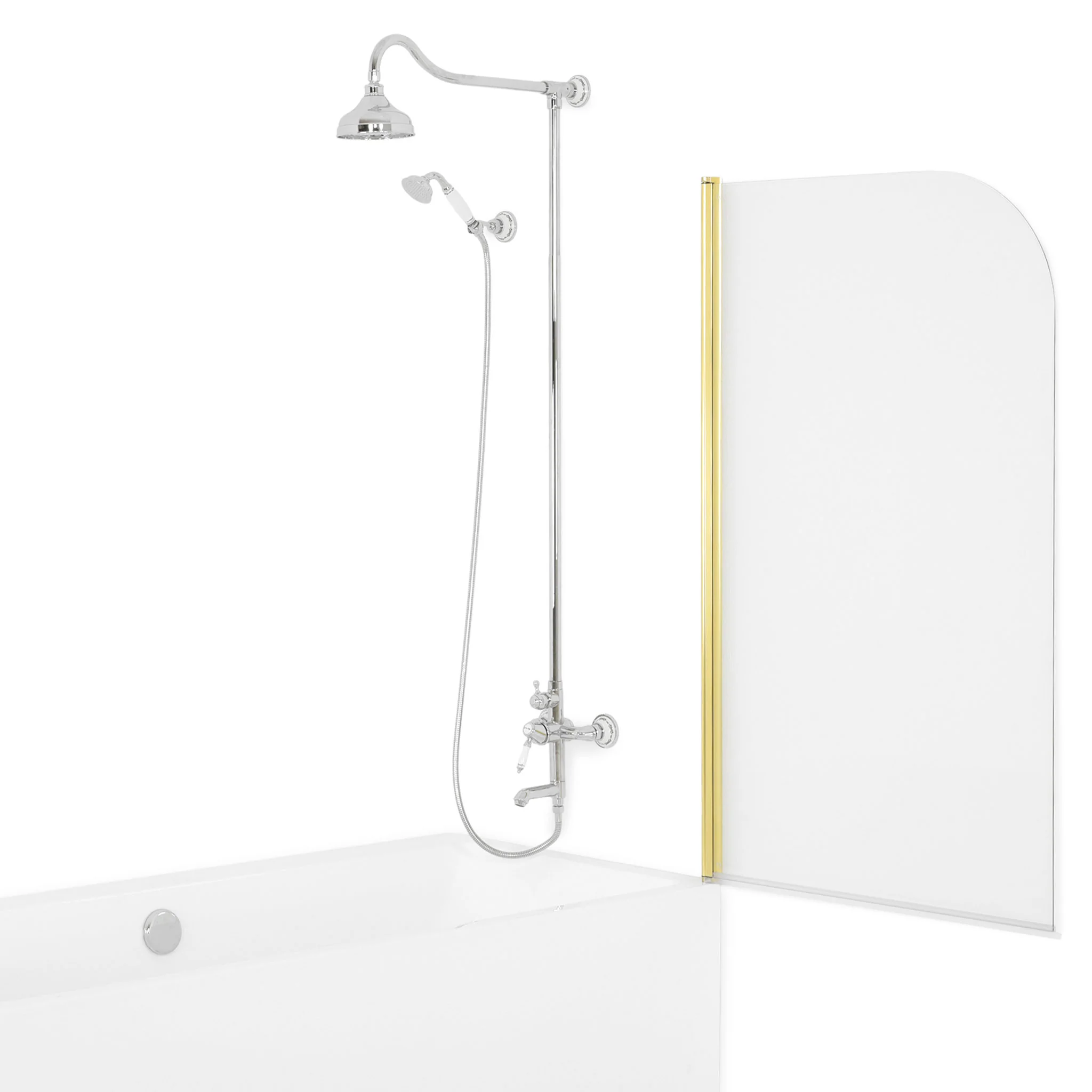 CORAM Paravan cadă, 80x135 cm, 1 element, sticlă clară - Image 20