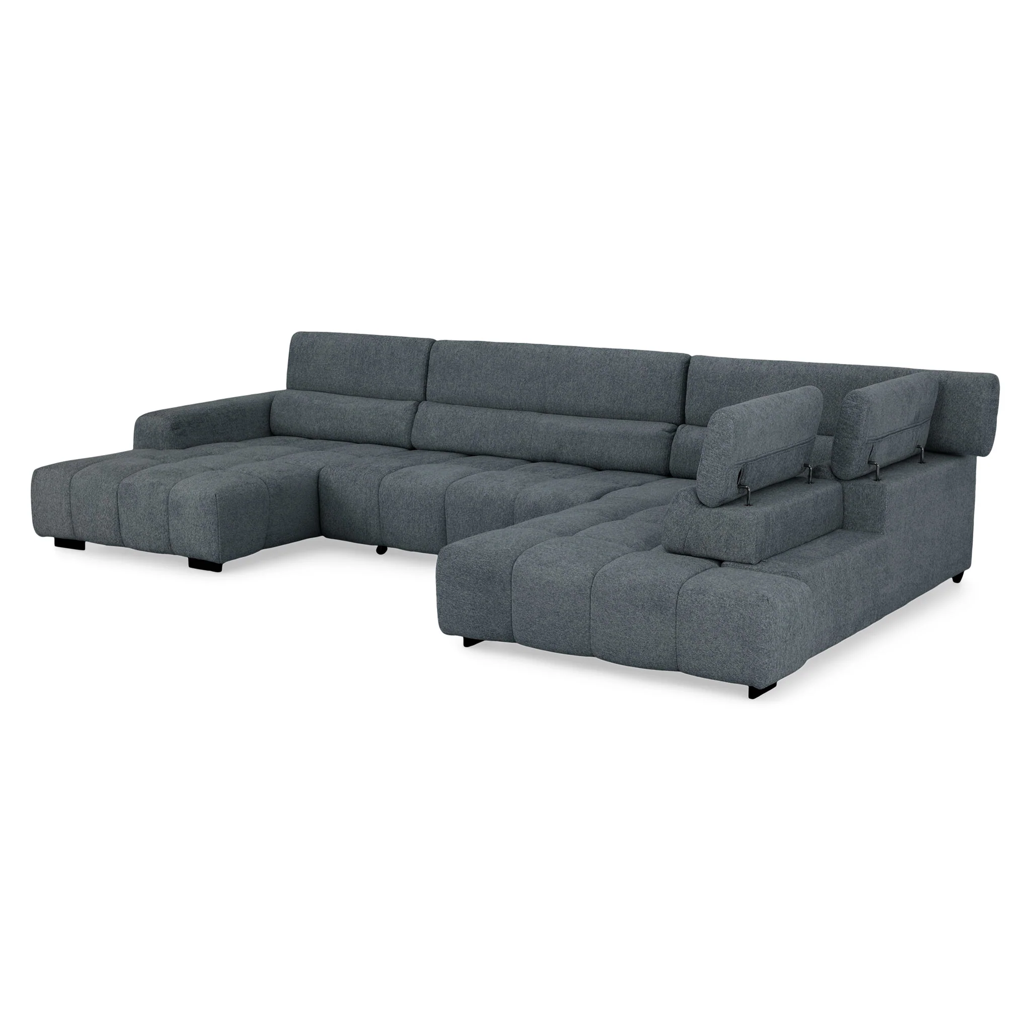 FILLIPA Ansamblu colțar extensibil, șezlong dreapta, stofă - Image 49