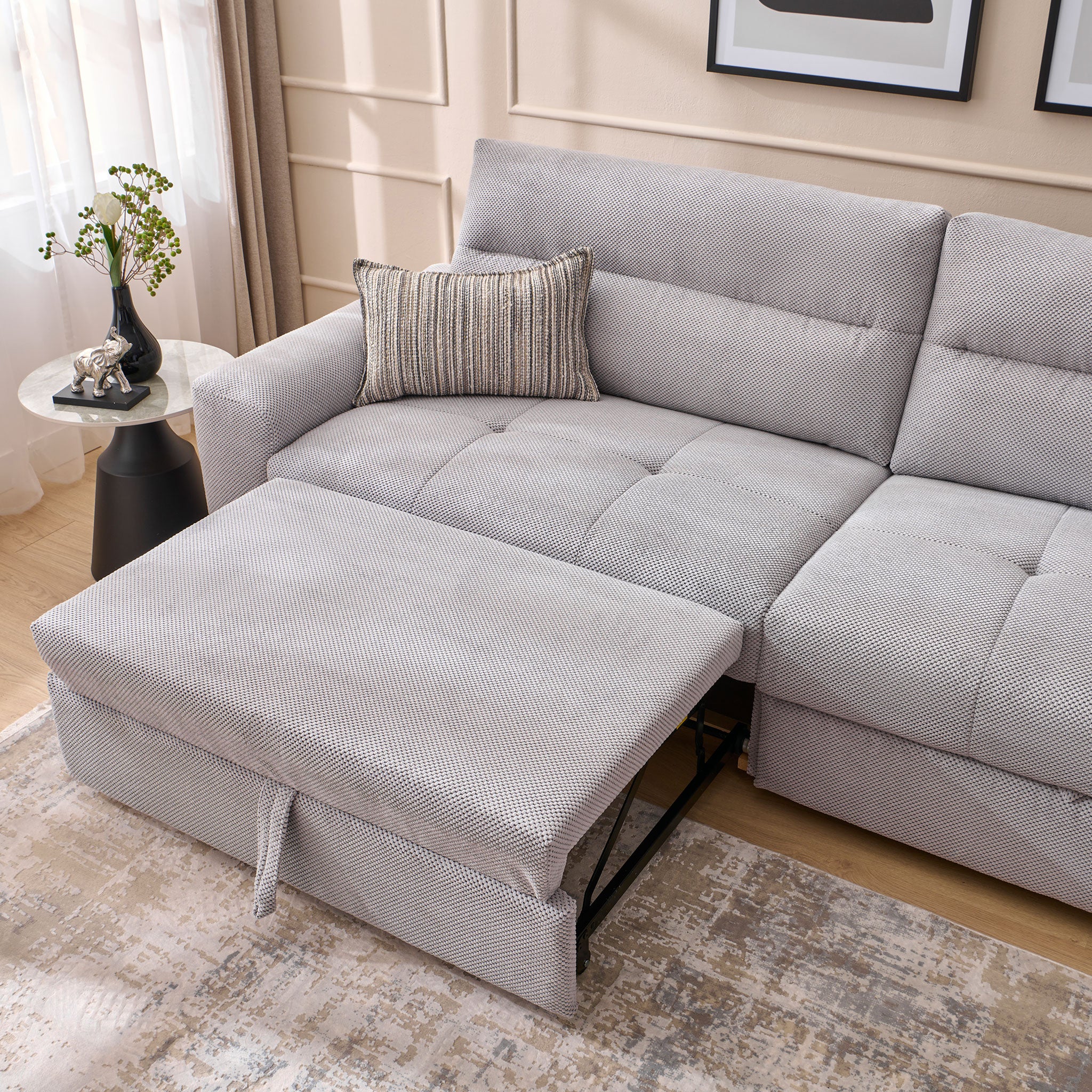 WIDE Canapea extensibilă, 4 locuri, stofă - Image 11