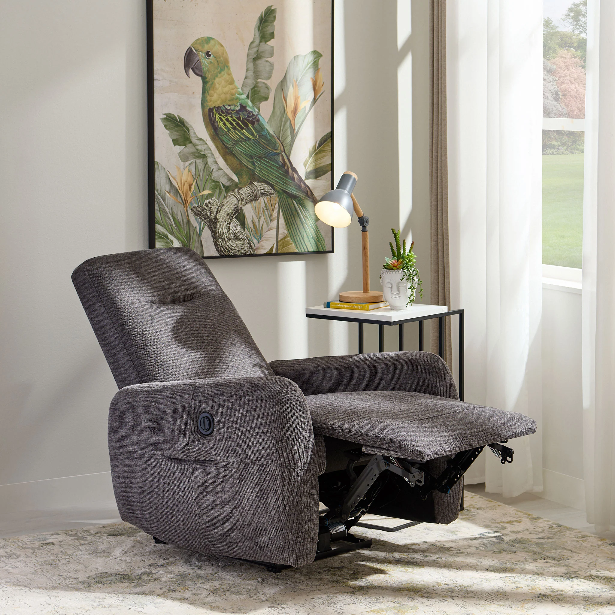 SAN ANTONIO Fotoliu cu recliner electric, stofă - Image 8