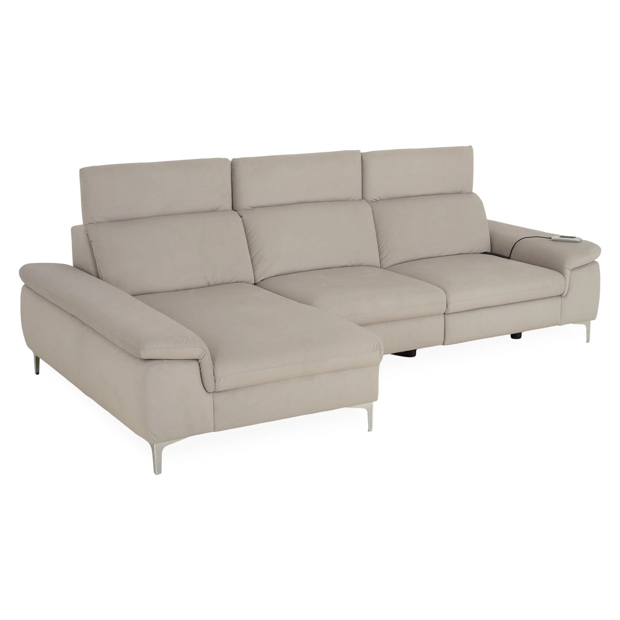 SOUND Colțar șezlong stânga/dreapta, 1 recliner electric și mecanism tetiere, stofă - Image 4
