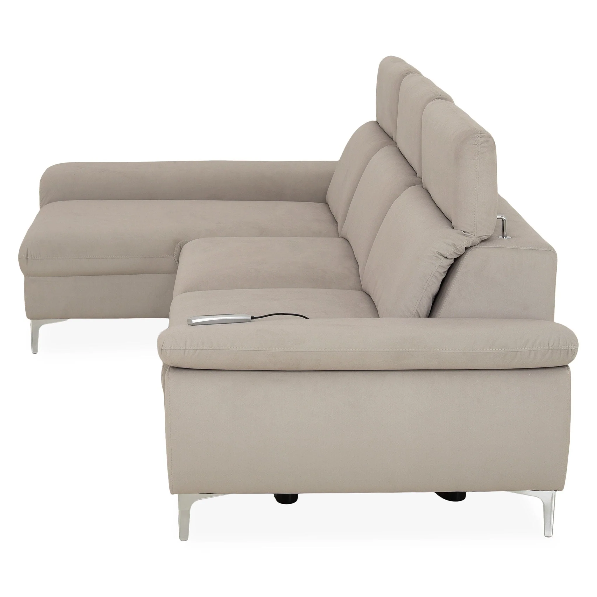 SOUND Colțar șezlong stânga/dreapta, 1 recliner electric și mecanism tetiere, stofă - Image 8