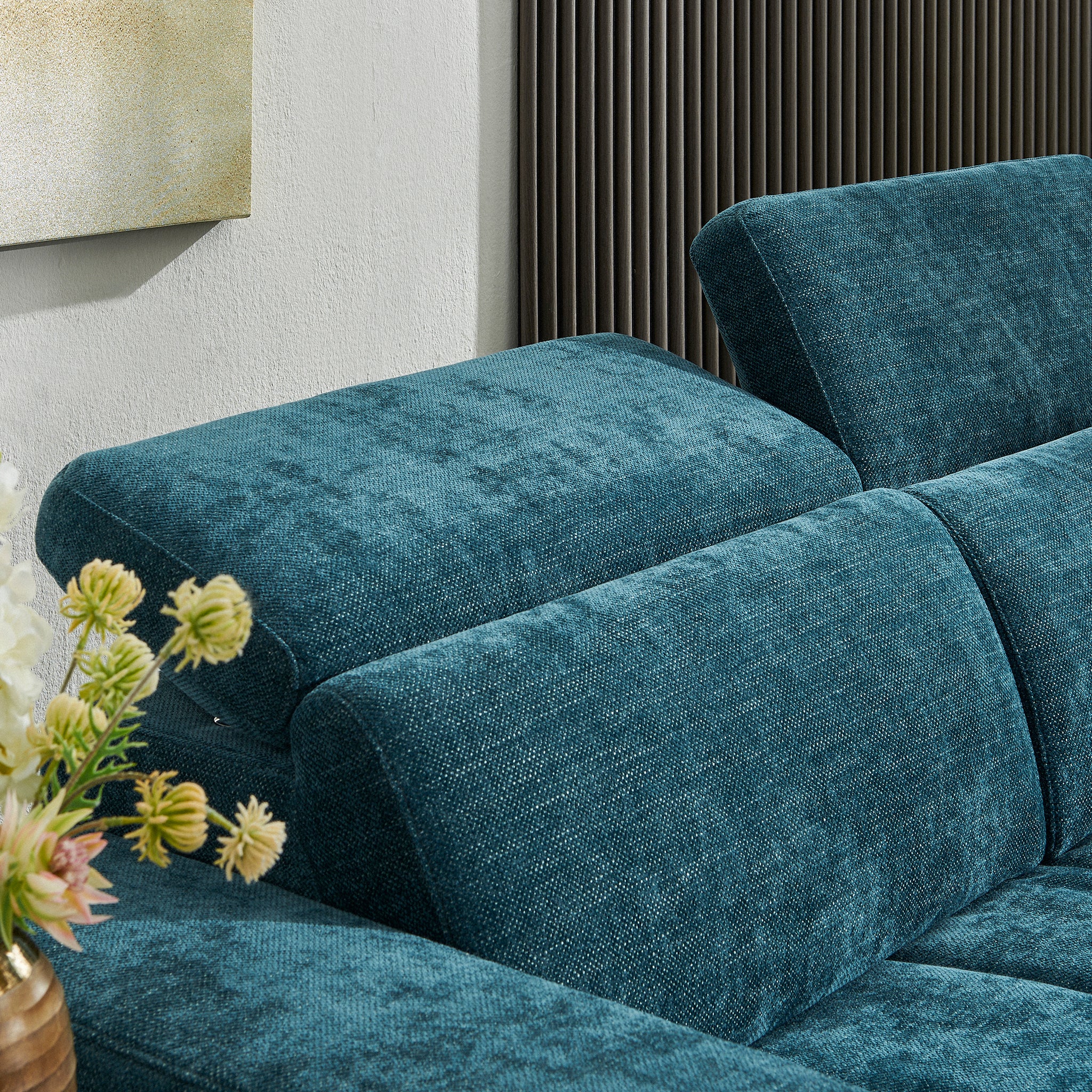 GRETNA Canapea extensibilă 3 locuri, mecanism tetiere, stofă - Image 10