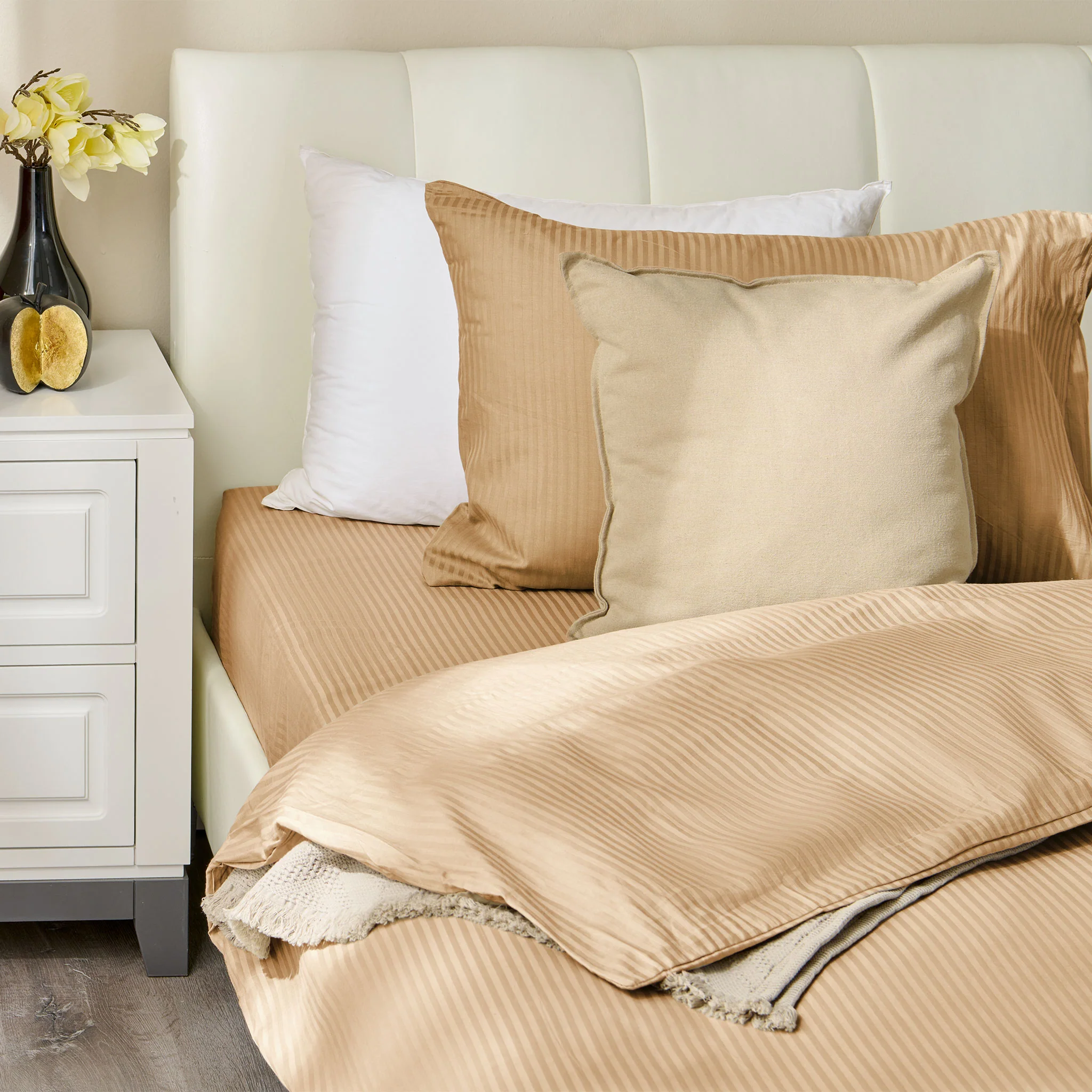 SATIN STRIPE Set așternut 3 piese, 140x220cm - Image 3