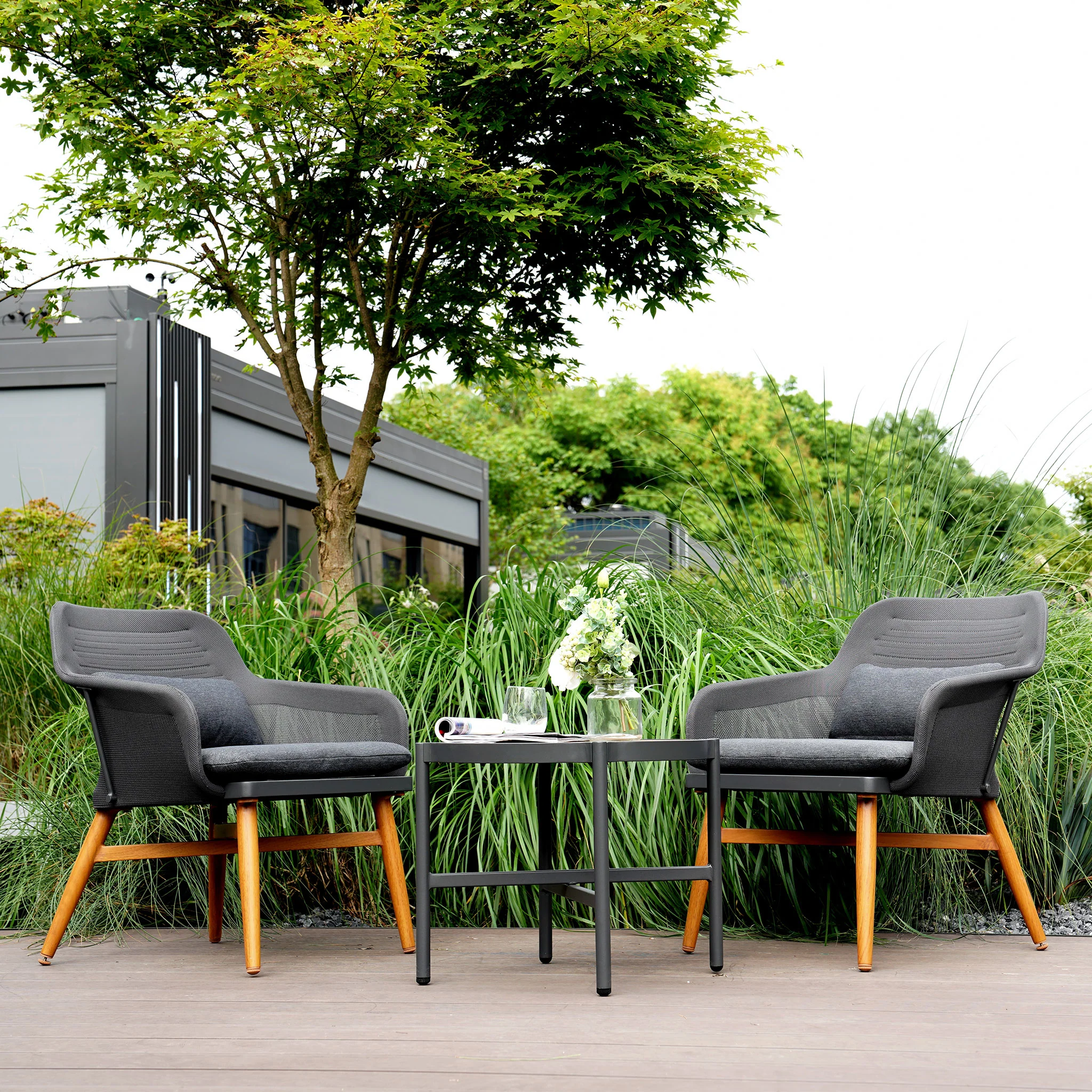 BEZIER Set mobilier terasă/grădină, 2 fotolii și măsuță - Image 2