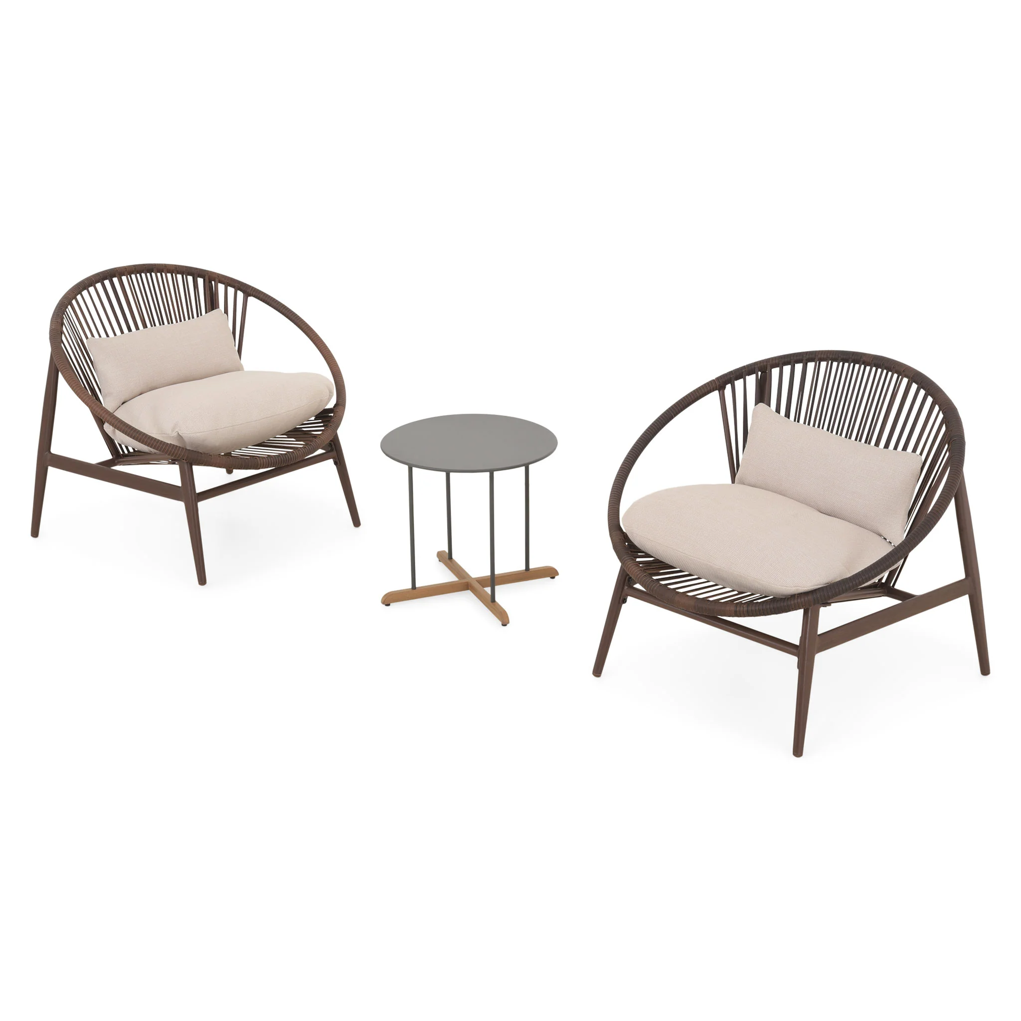CIRCLE/ROYAL Set mobilier terasă/grădină, 2 fotolii și măsuță - Image 3