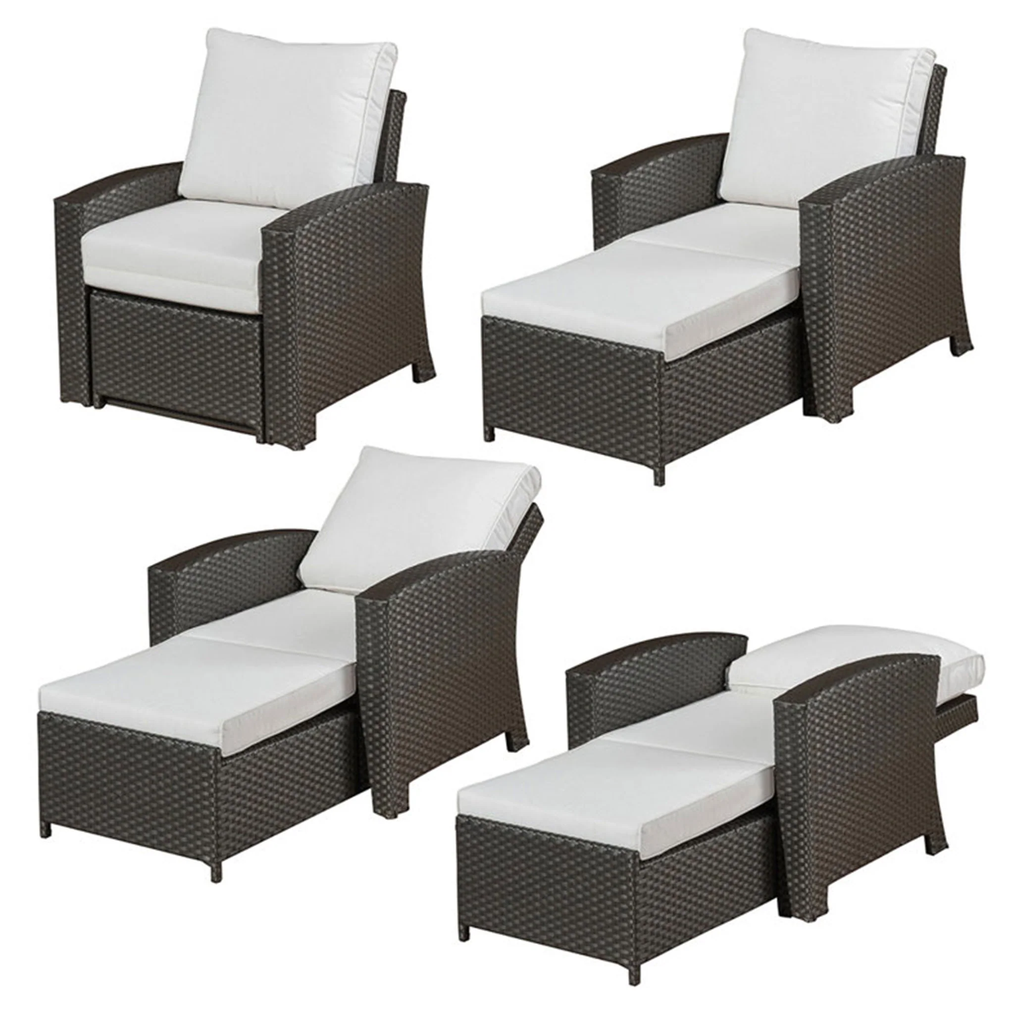 SIDNEY Set mobilier terasă/grădină, 2 fotolii recliner, canapea și 3 măsuțe - Image 7