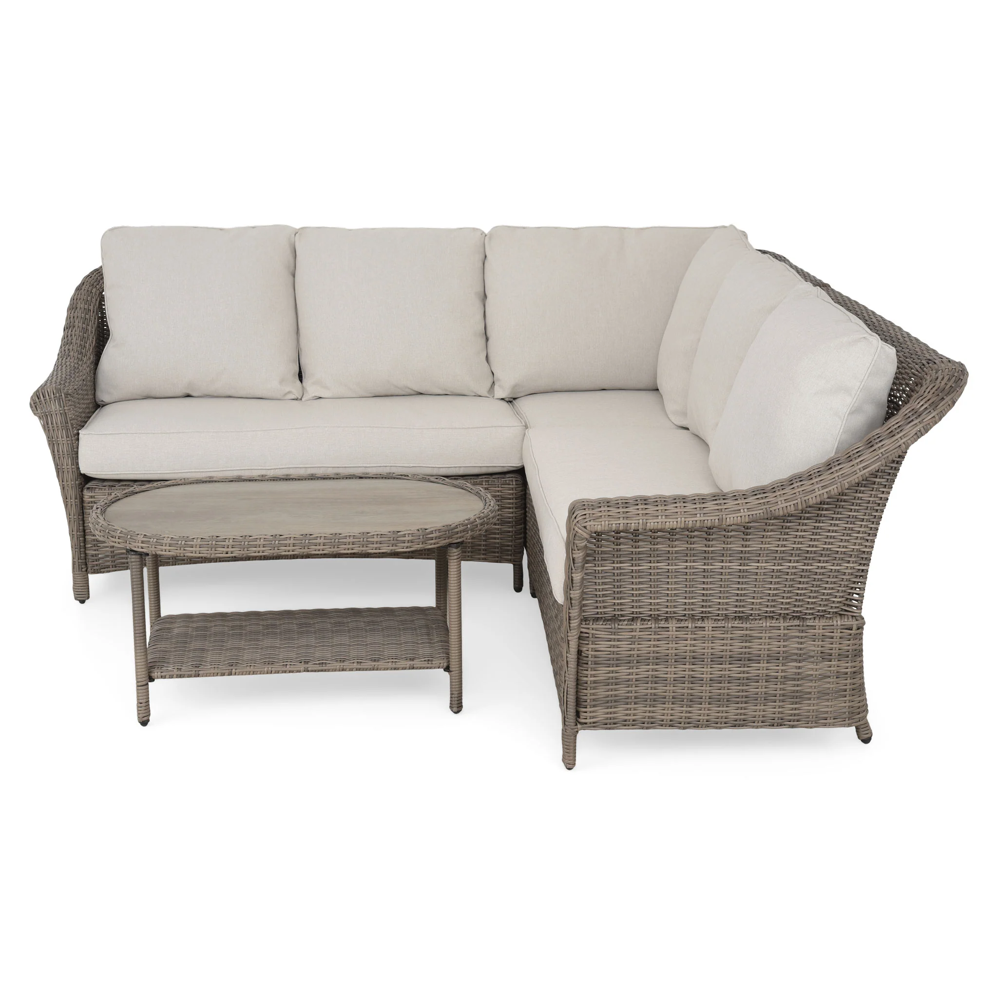 CHASEWOOD Set mobilier terasă/grădină colțar și măsuță de cafea