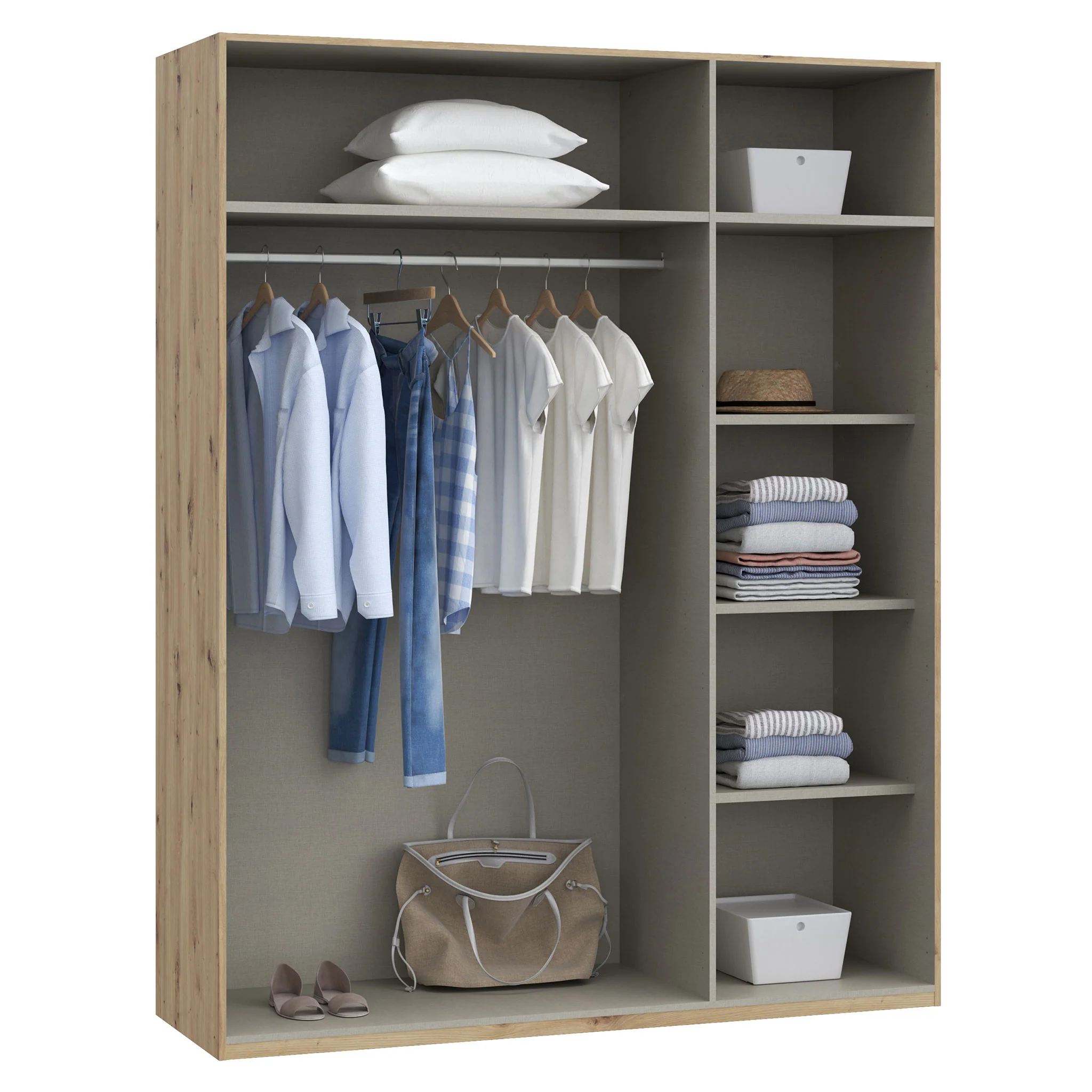 ENES Set mobilier dormitor, dulap, comodă, pat și 2 noptiere - Image 14