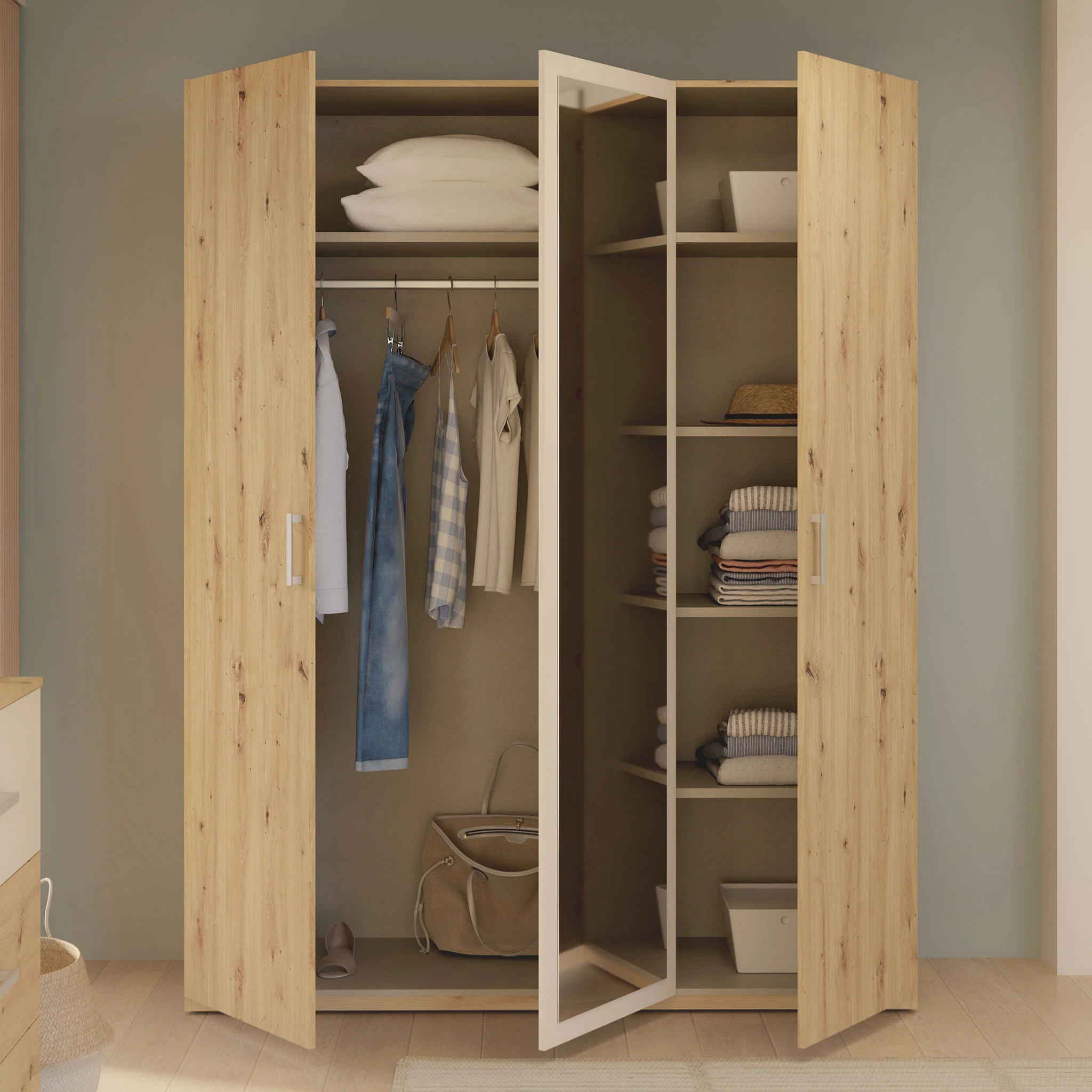 ENES Set mobilier dormitor, dulap, comodă, pat și 2 noptiere - Image 19