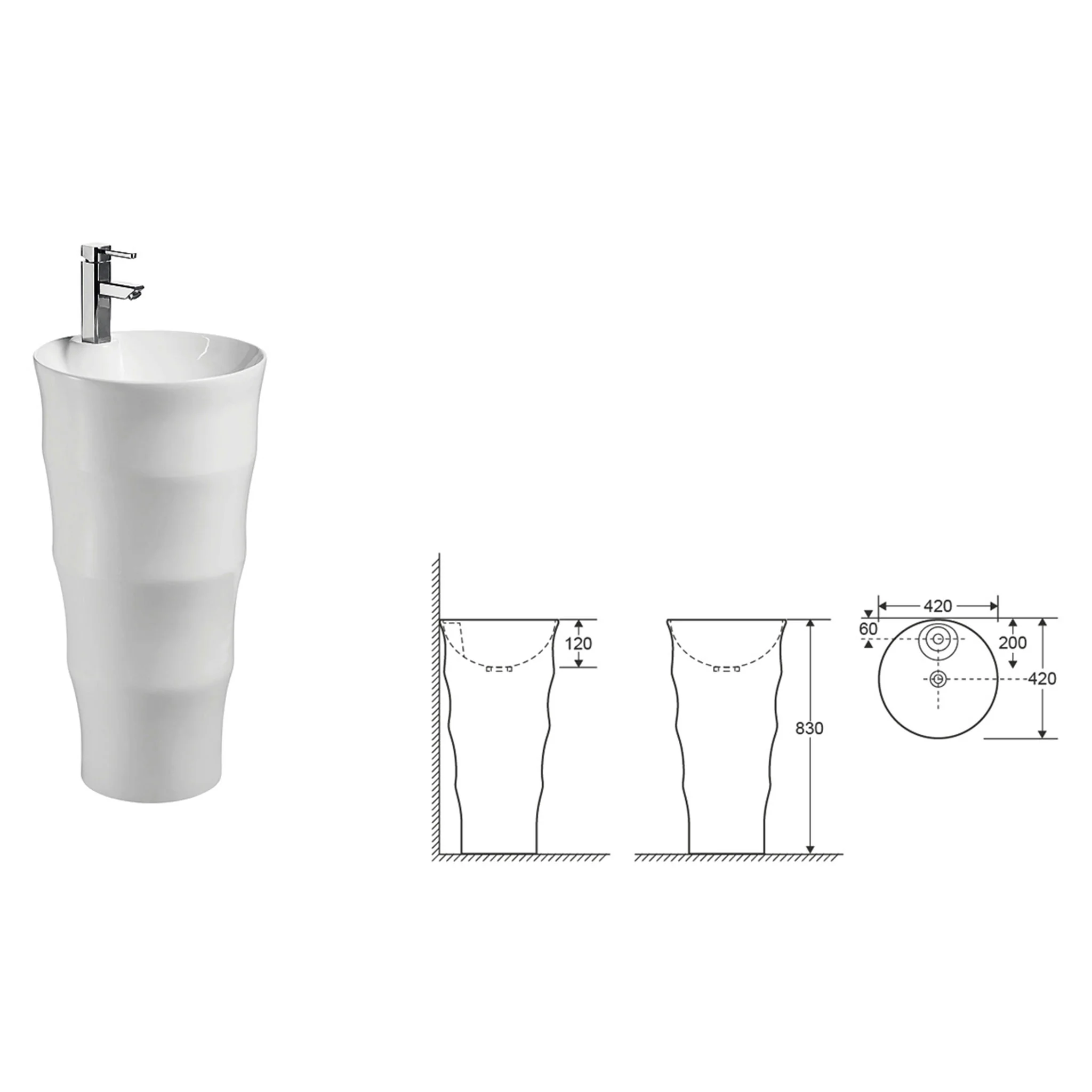CAPRIEZE Lavoar ceramic podea - Image 7