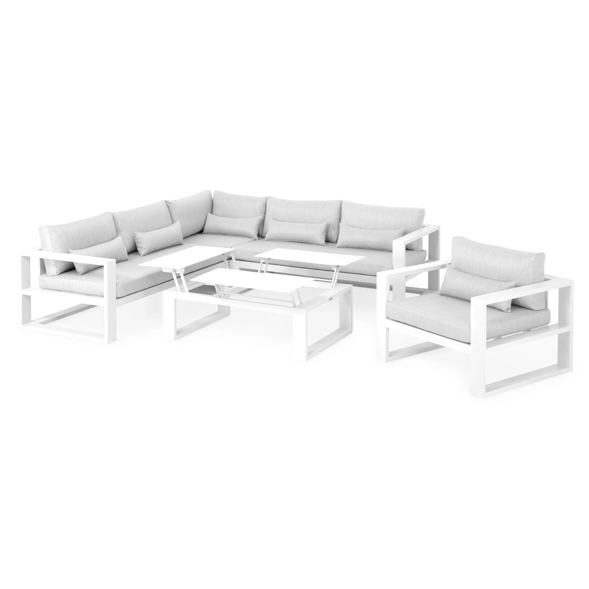FERMO Set mobilier terasă/grădină, 2 canapele, fotoliu, element colț și masă - Image 5