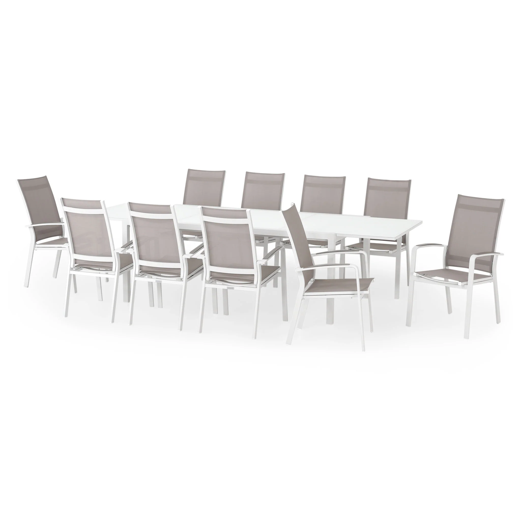 COSMO Set mobilier terasă/grădină, 10 scaune cu spătar reglabil și masă extensibilă - Image 10