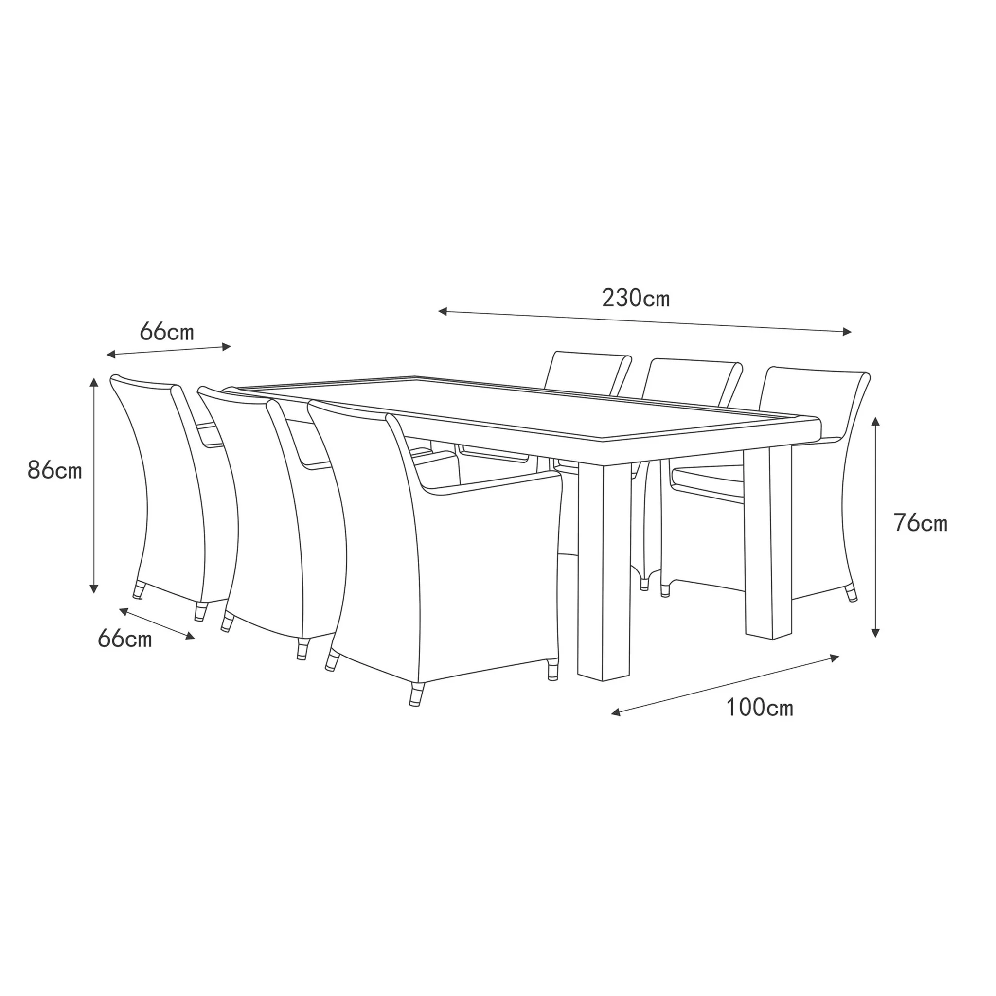 FLORIDA Set mobilier terasă/grădină, 6 scaune și masă - Image 11