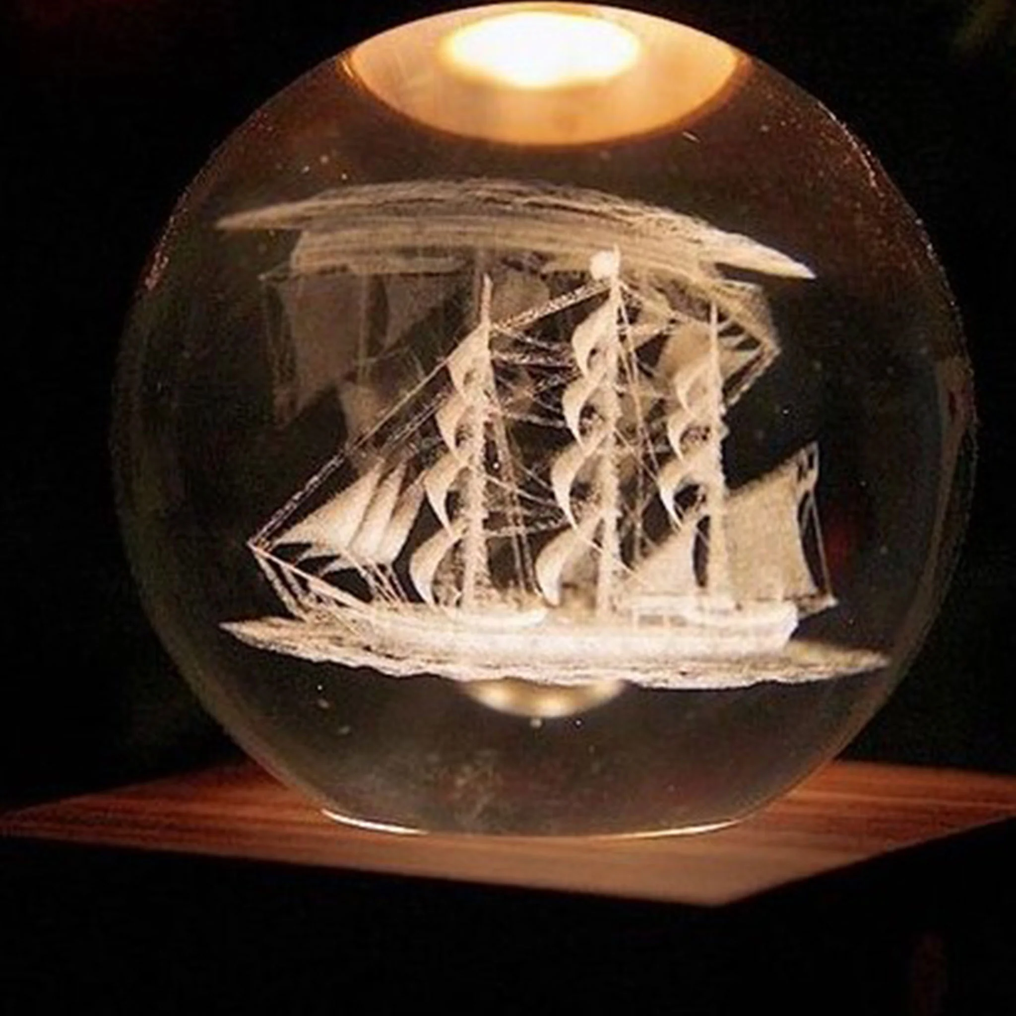 AMBER CRYSTAL SAILING BOAT Veioză 1x2W LED - Image 3