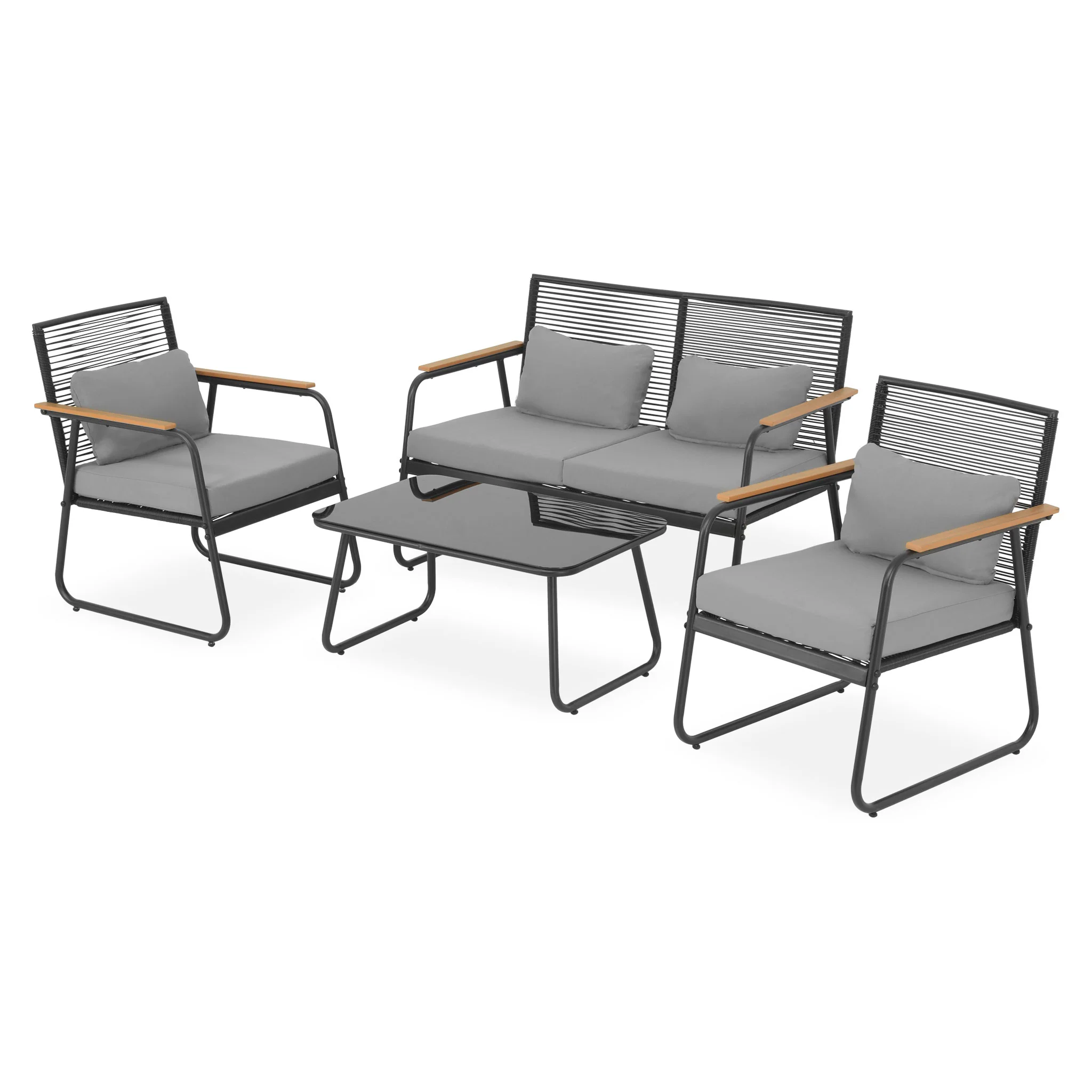 DARWIN Set mobilier terasă/grădină 2 fotolii, canapea și măsuță - Image 3