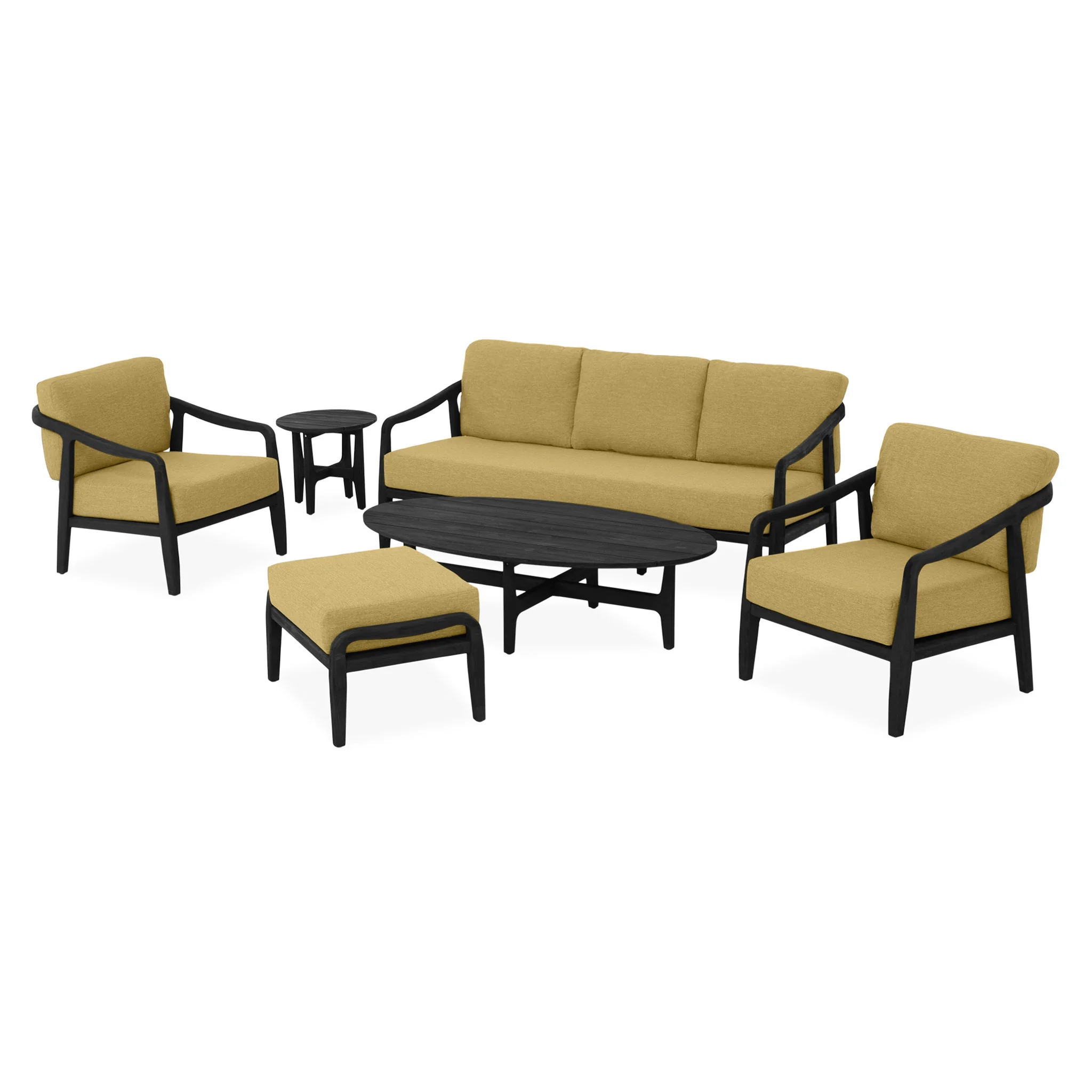 RIVERDALE Set mobilier terasă/grădină, 2 fotolii, canapea, taburet și 2 măsuțe - Image 26