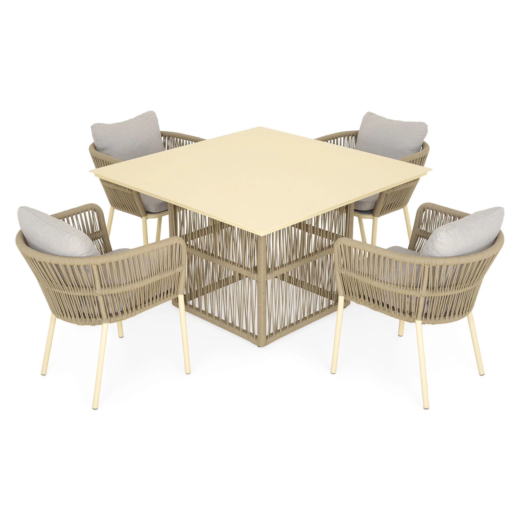CLIFF Set mobilier terasă/grădină, 4 scaune și masă