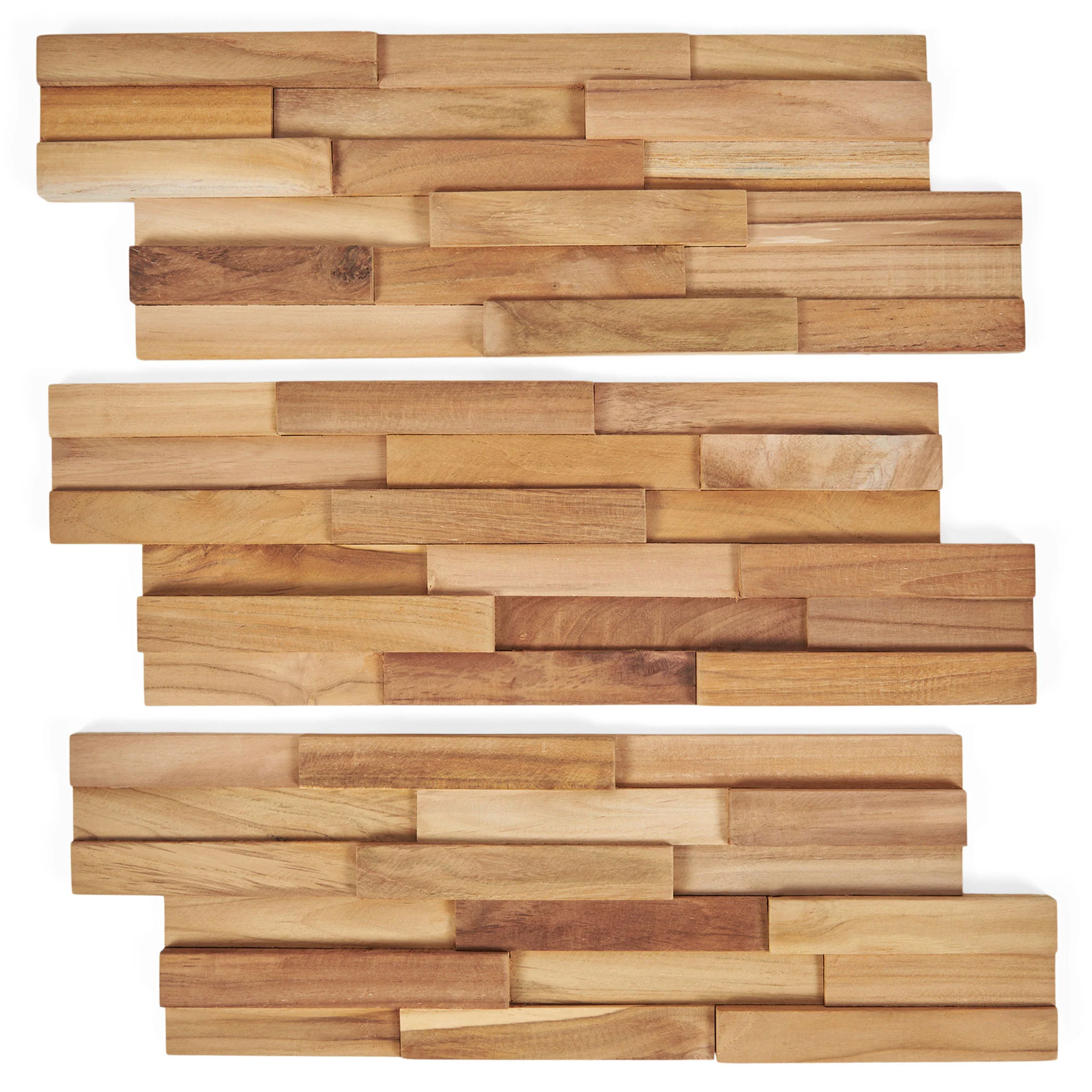 WOOD DECOR Set 10 panouri perete Smooth Wave