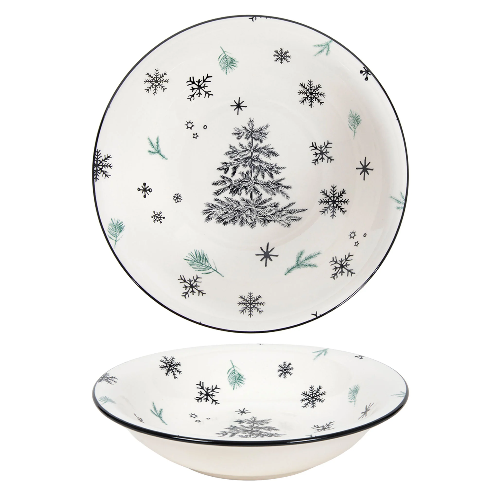 SNOWFLAKE TREE Farfurie supă, ceramică, D.21cm