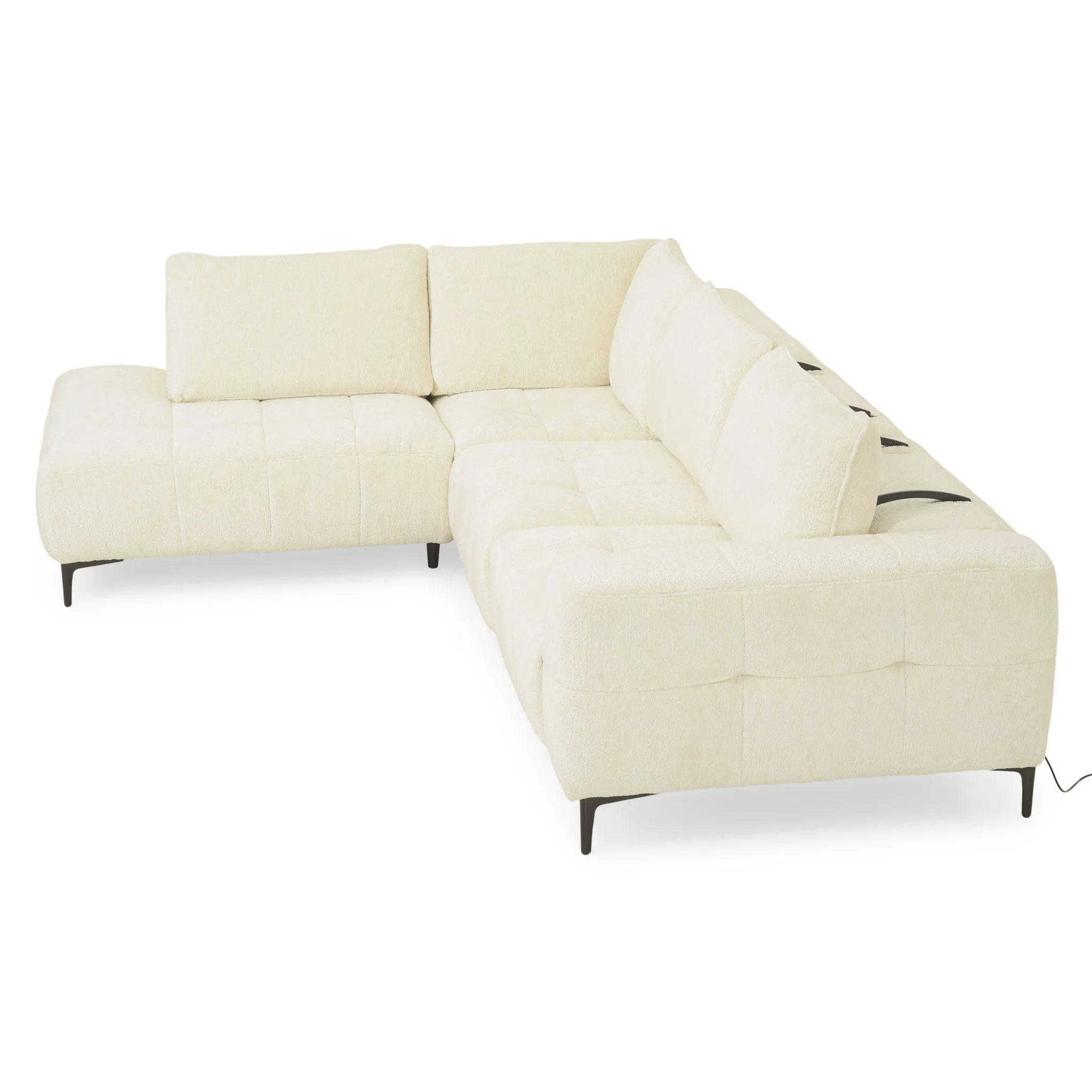 KARSTON Colțar cu șezlong stânga/dreapta, recliner electric, stofă - Image 11