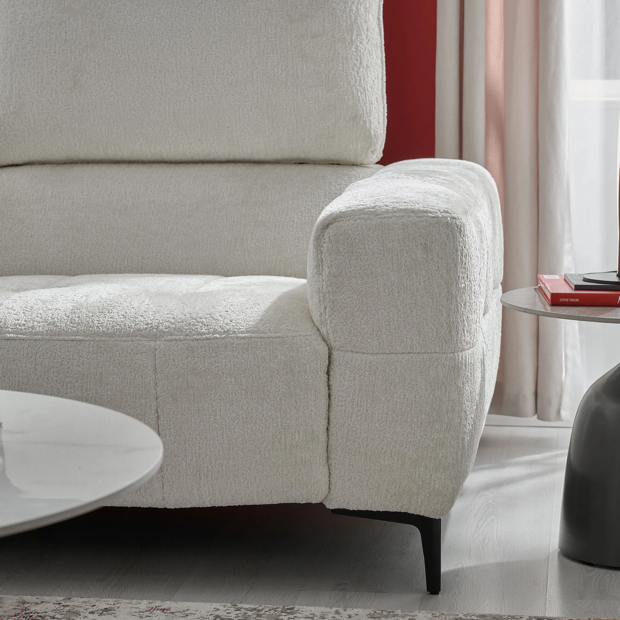KARSTON Colțar cu șezlong stânga/dreapta, recliner electric, stofă - Image 8
