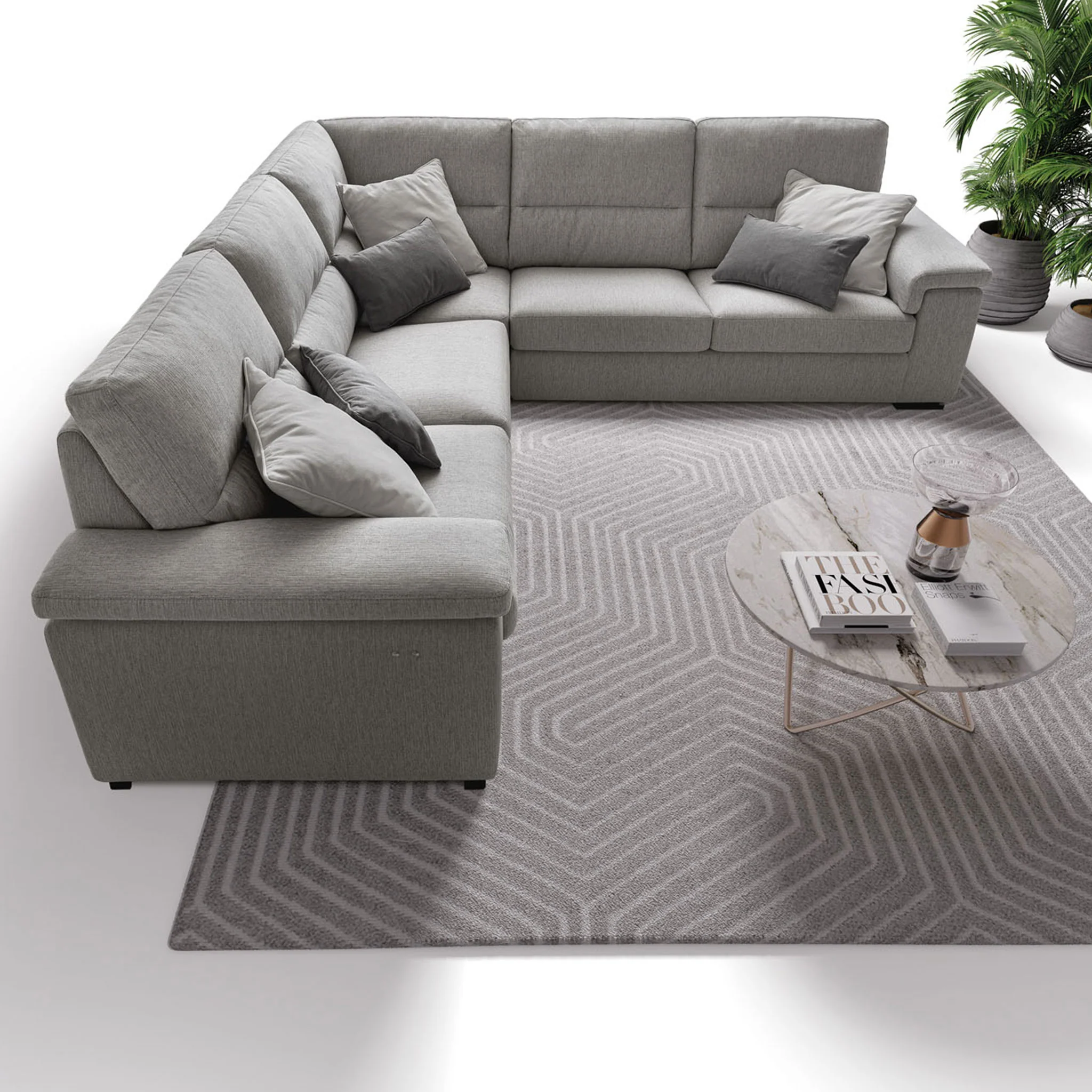 FRESNER Colțar cu șezlong stânga/dreapta, recliner electric, stofă - Image 2