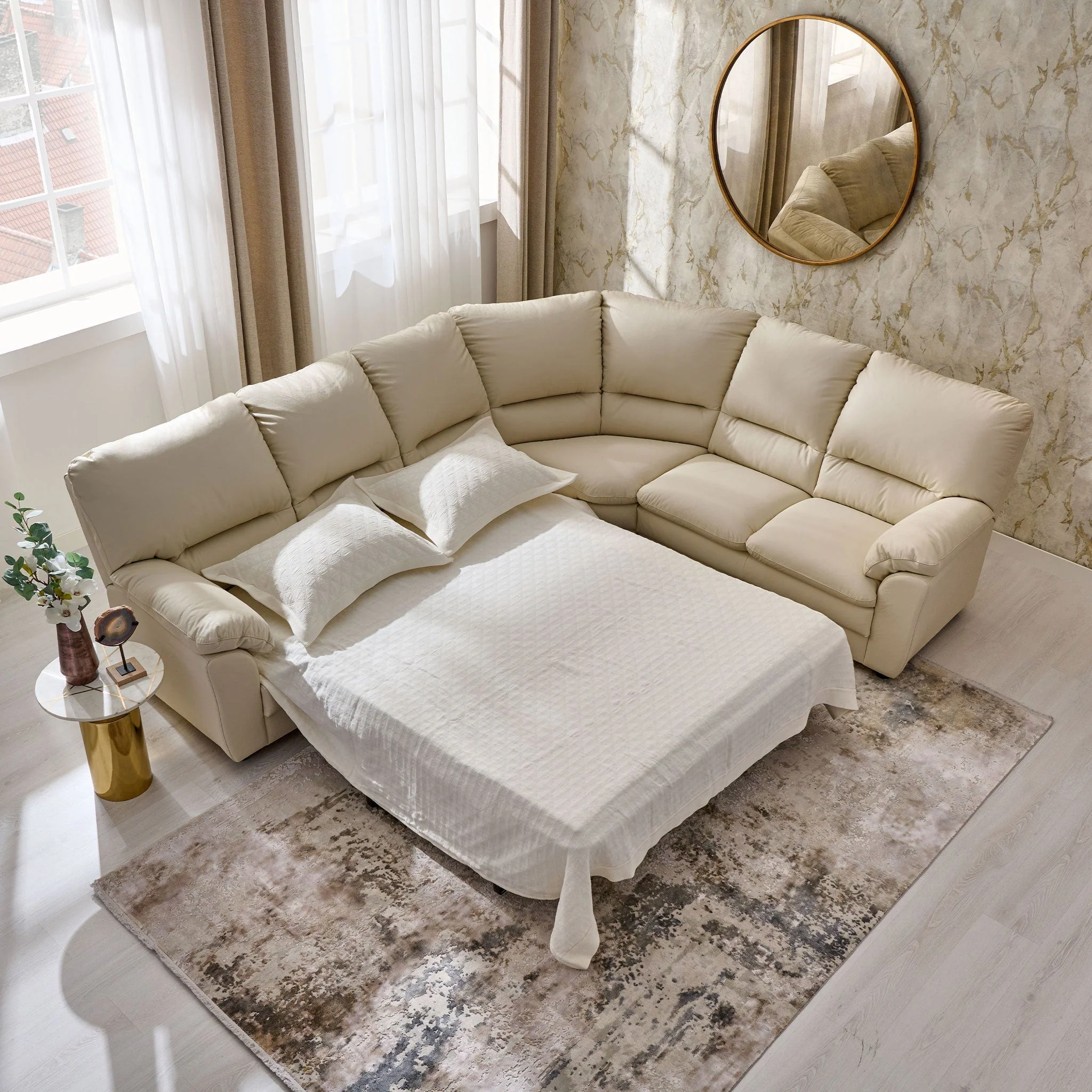 MANDY Colțar extensibil, 6 locuri, stânga/dreapta, piele - Image 24
