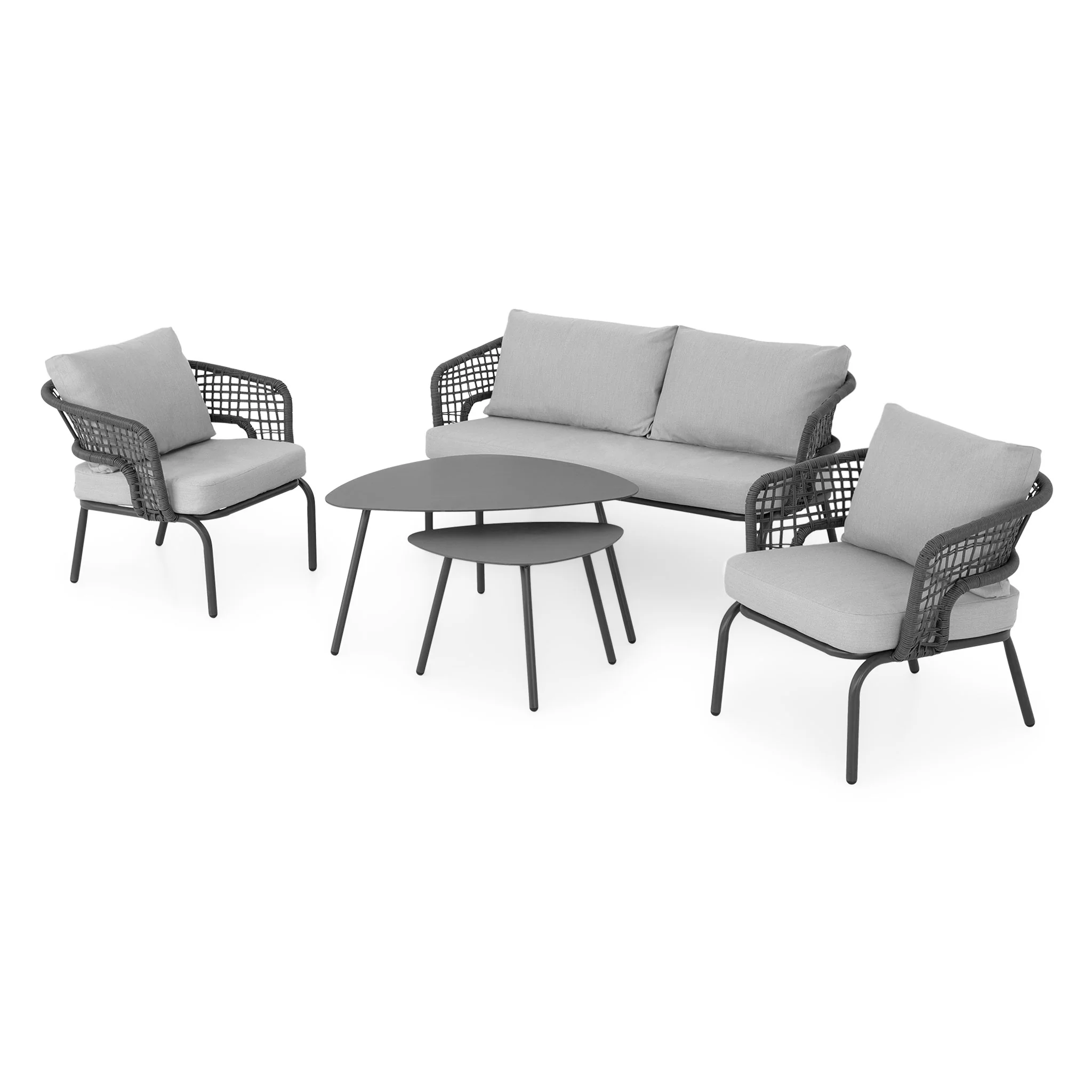 LYONS Set mobilier terasă/grădină, canapea, 2 fotolii și 2 măsuțe - Image 4